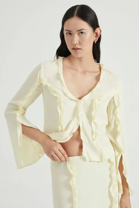 STROKE FRILL BLOUSE | LIMONCELLO made by Third Form