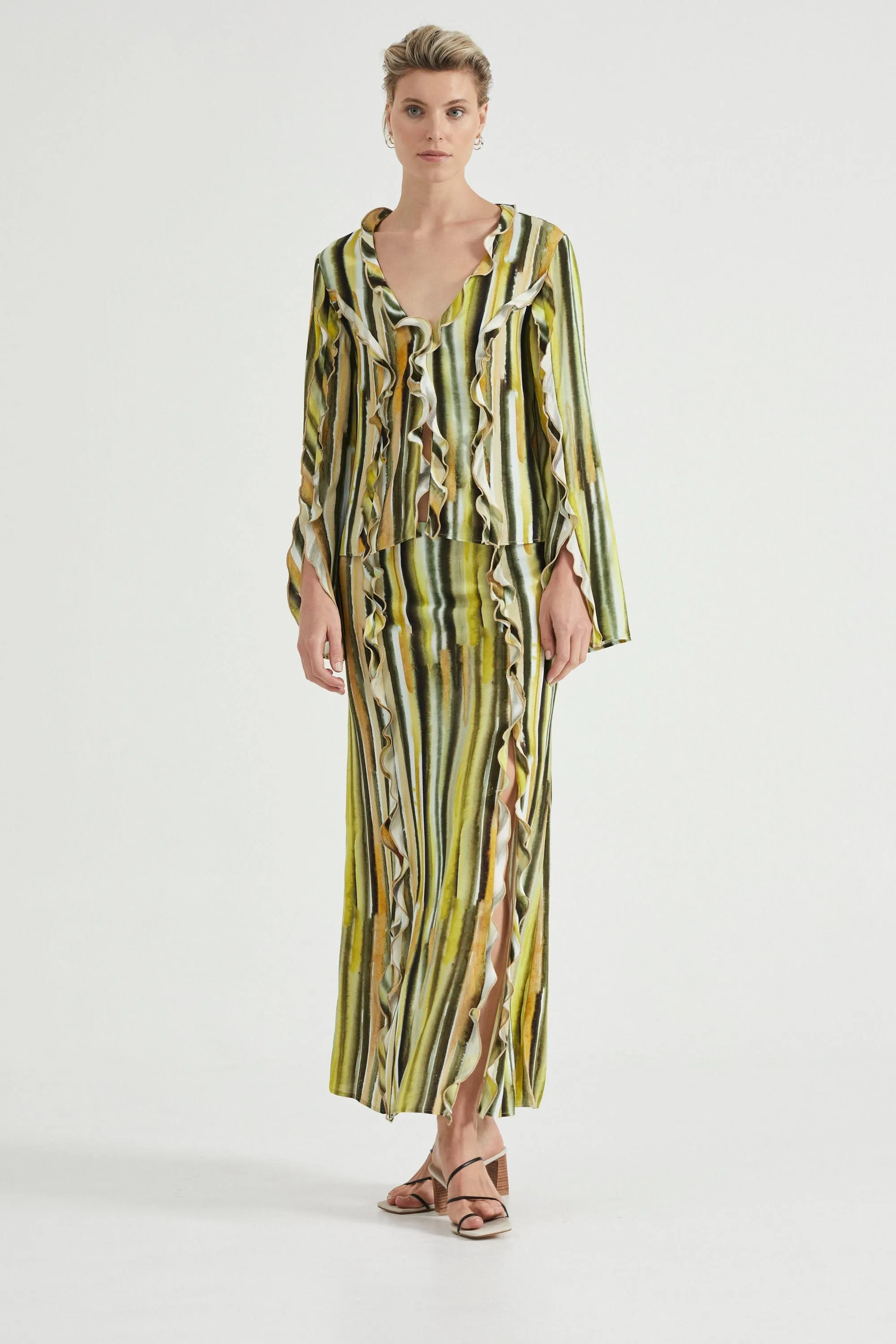 STROKE FRILL BLOUSE | BRUSH STROKE sold by Third Form