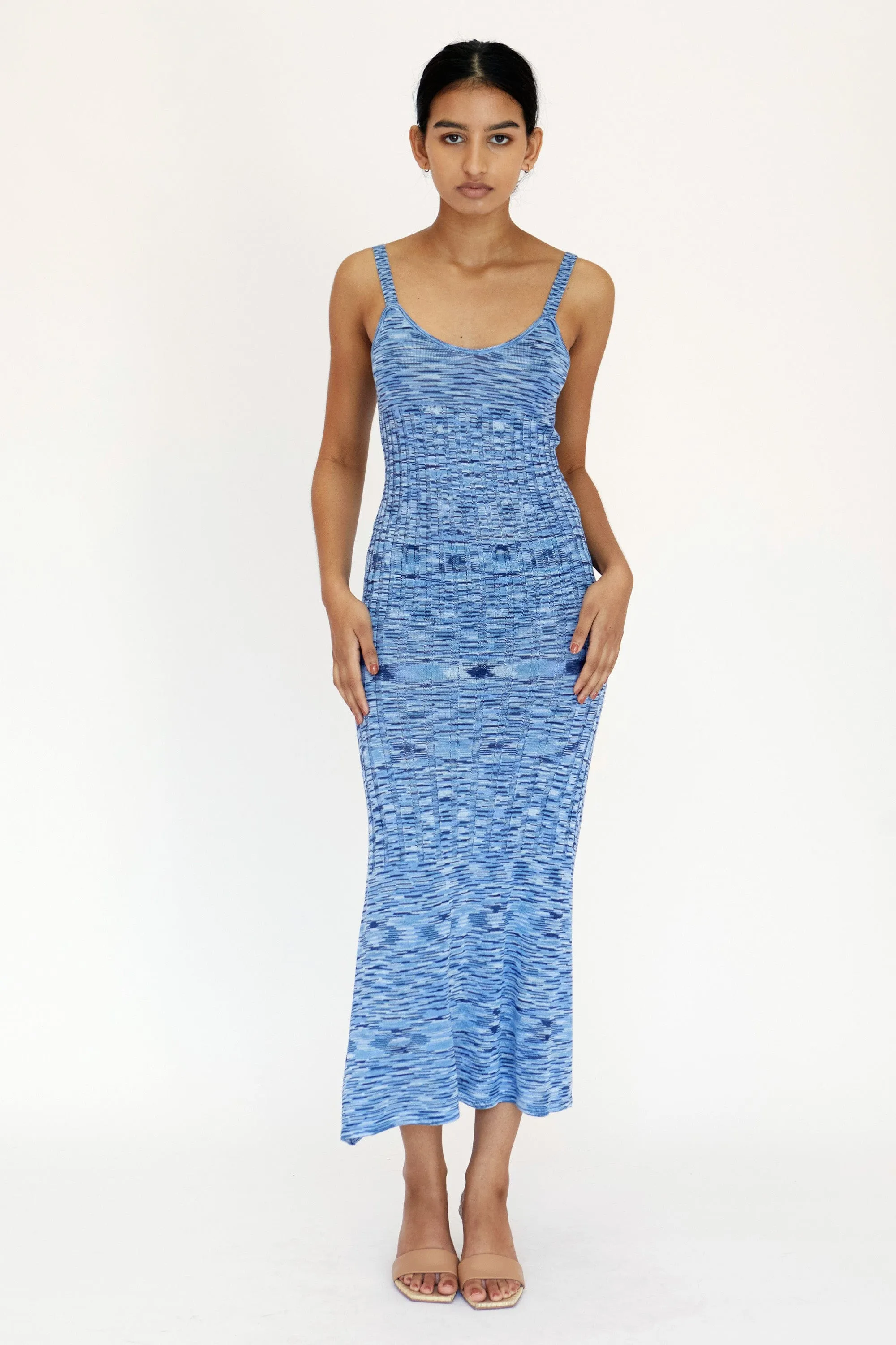 HORIZON KNIT FLARE OUT SLIP DRESS | BLUES sold by Third Form product image thumbnail 3