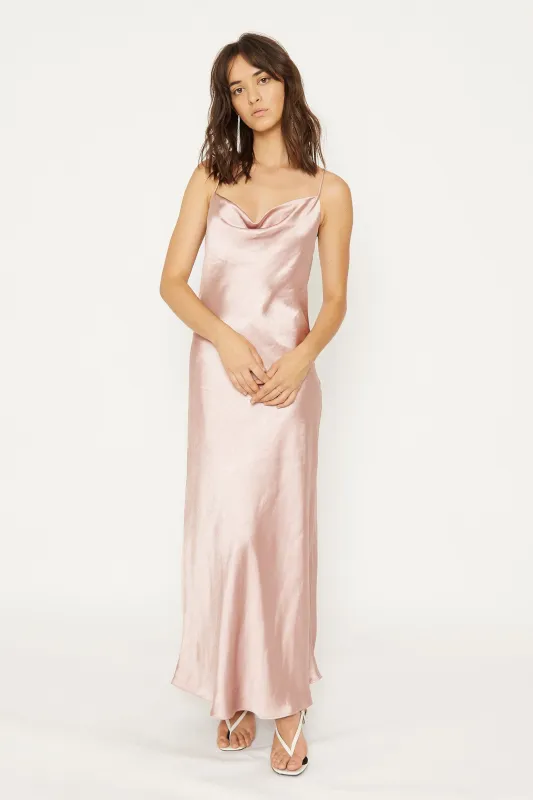 CROSS BACK COWL BIAS MAXI | BLUSH made by Third Form