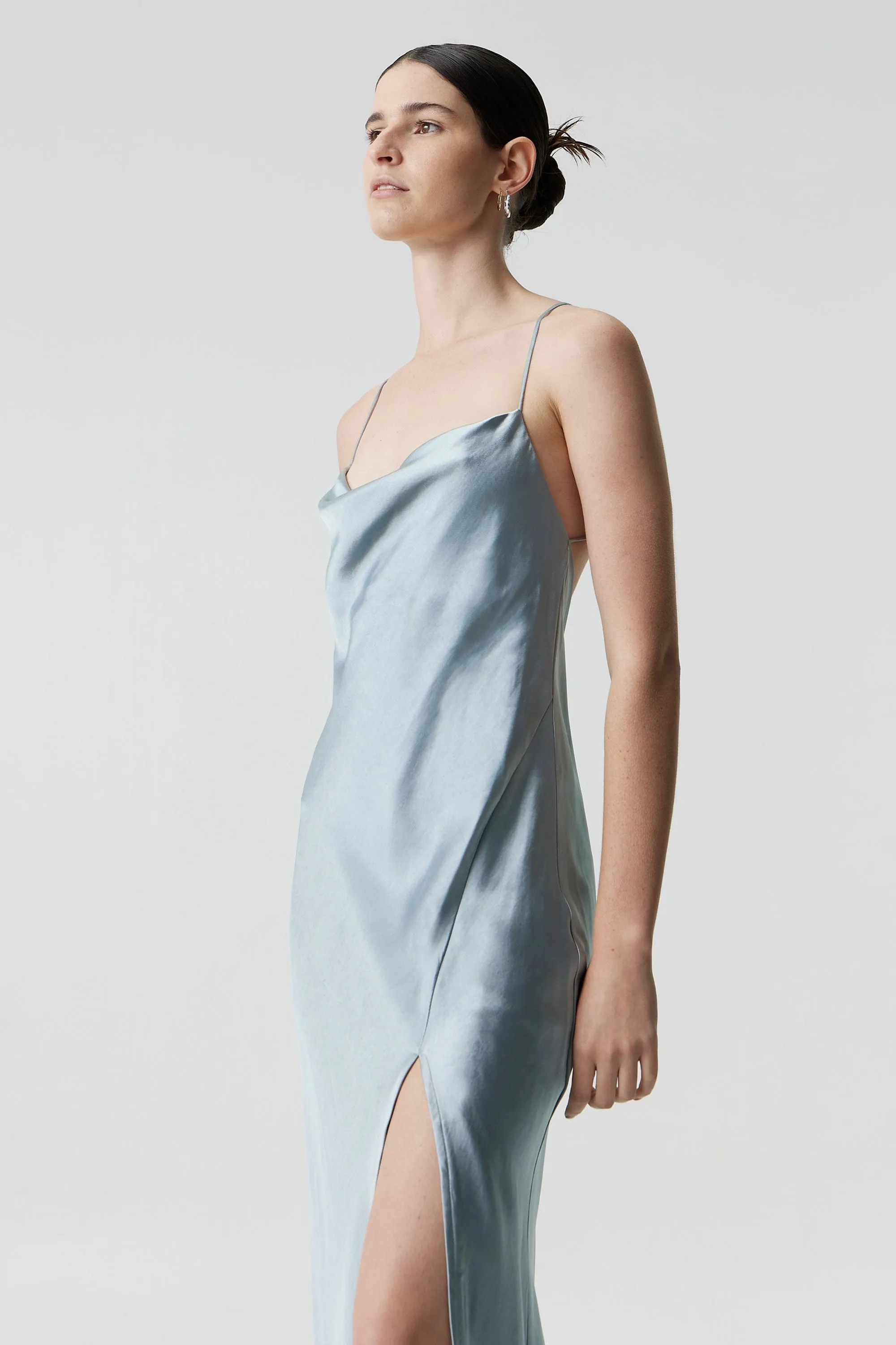 SATIN SPLIT SLIP MAXI DRESS | WAVE sold by Third Form product image thumbnail 5