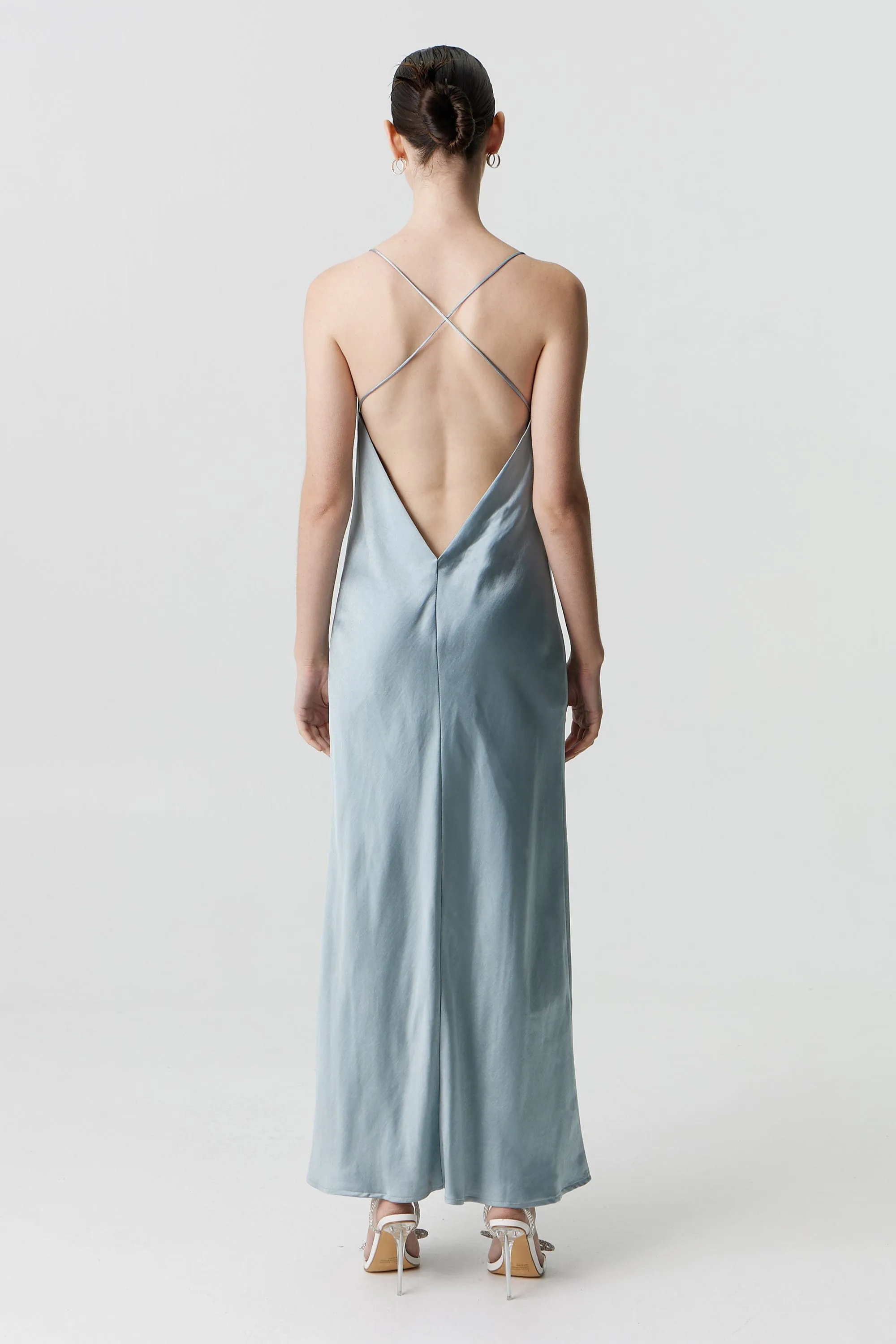 SATIN SPLIT SLIP MAXI DRESS | WAVE sold by Third Form product image thumbnail 4