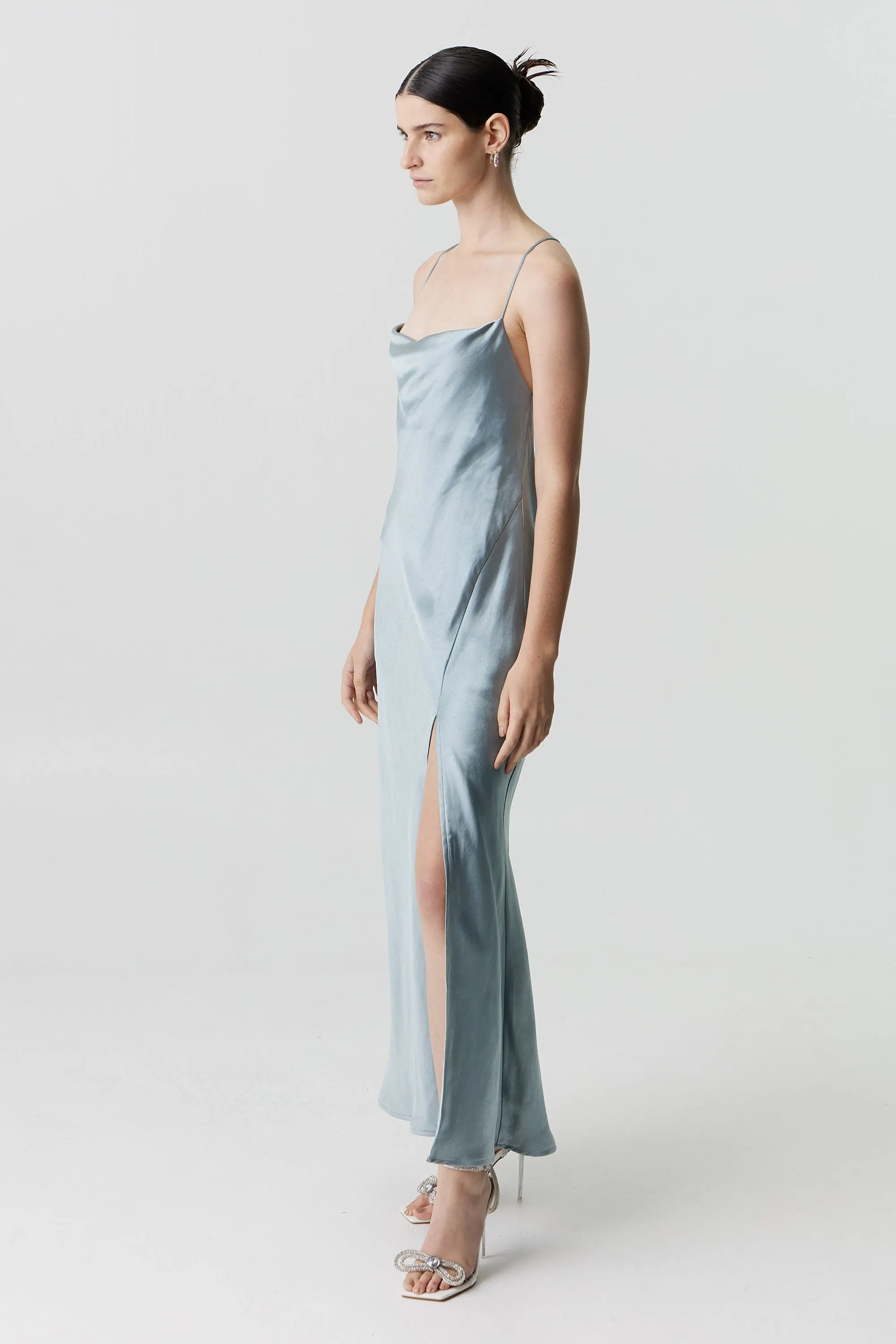 SATIN SPLIT SLIP MAXI DRESS | WAVE sold by Third Form product image thumbnail 3