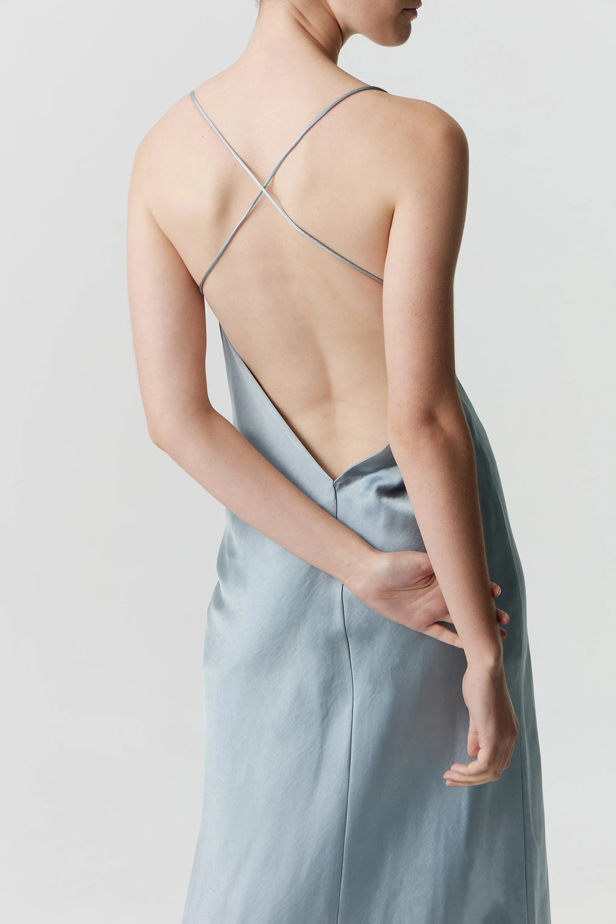 SATIN SPLIT SLIP MAXI DRESS | WAVE sold by Third Form product image thumbnail 2