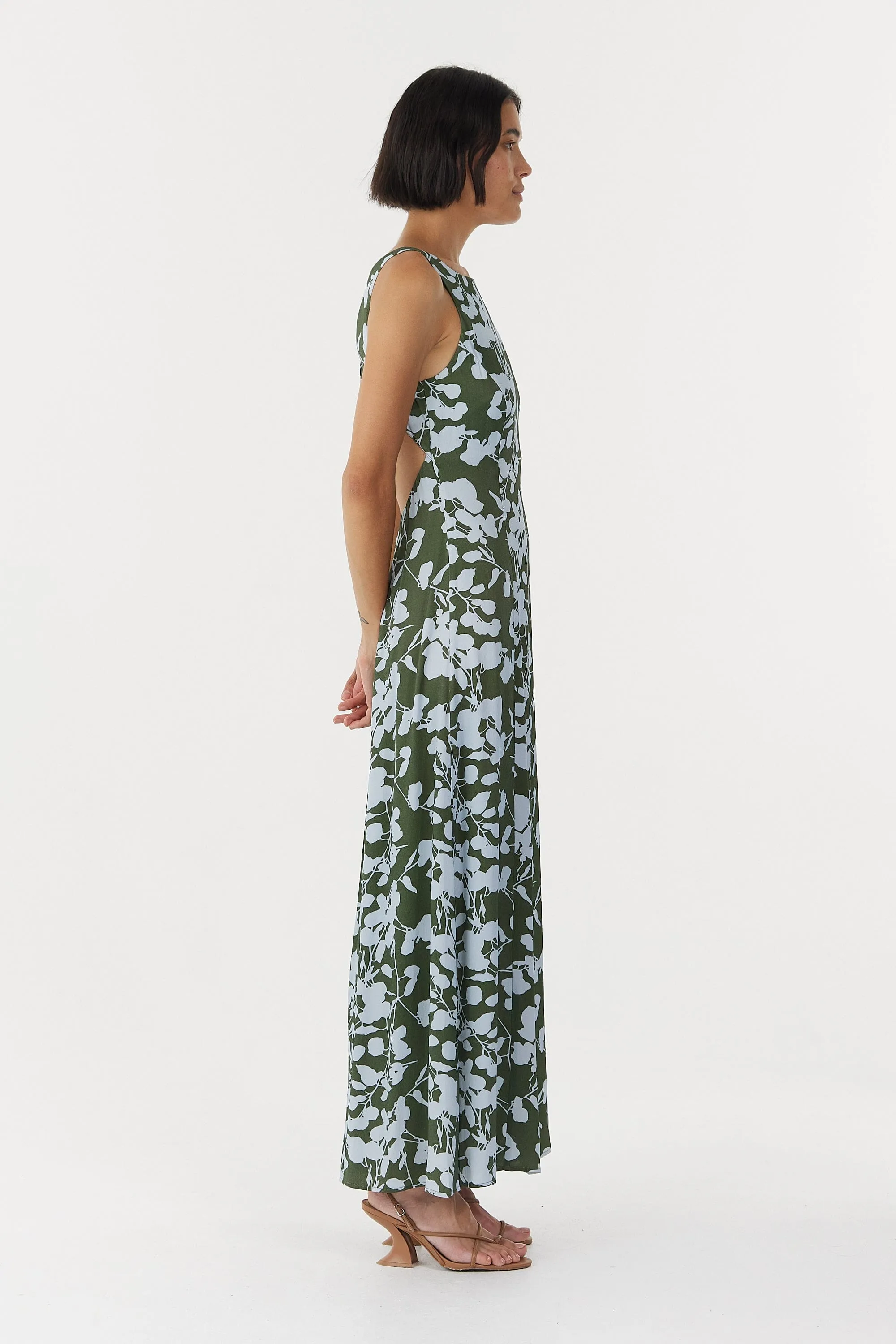 MODERN MUSE OPEN BACK MAXI DRESS | OLIVE SHADOW sold by Third Form product image thumbnail 3