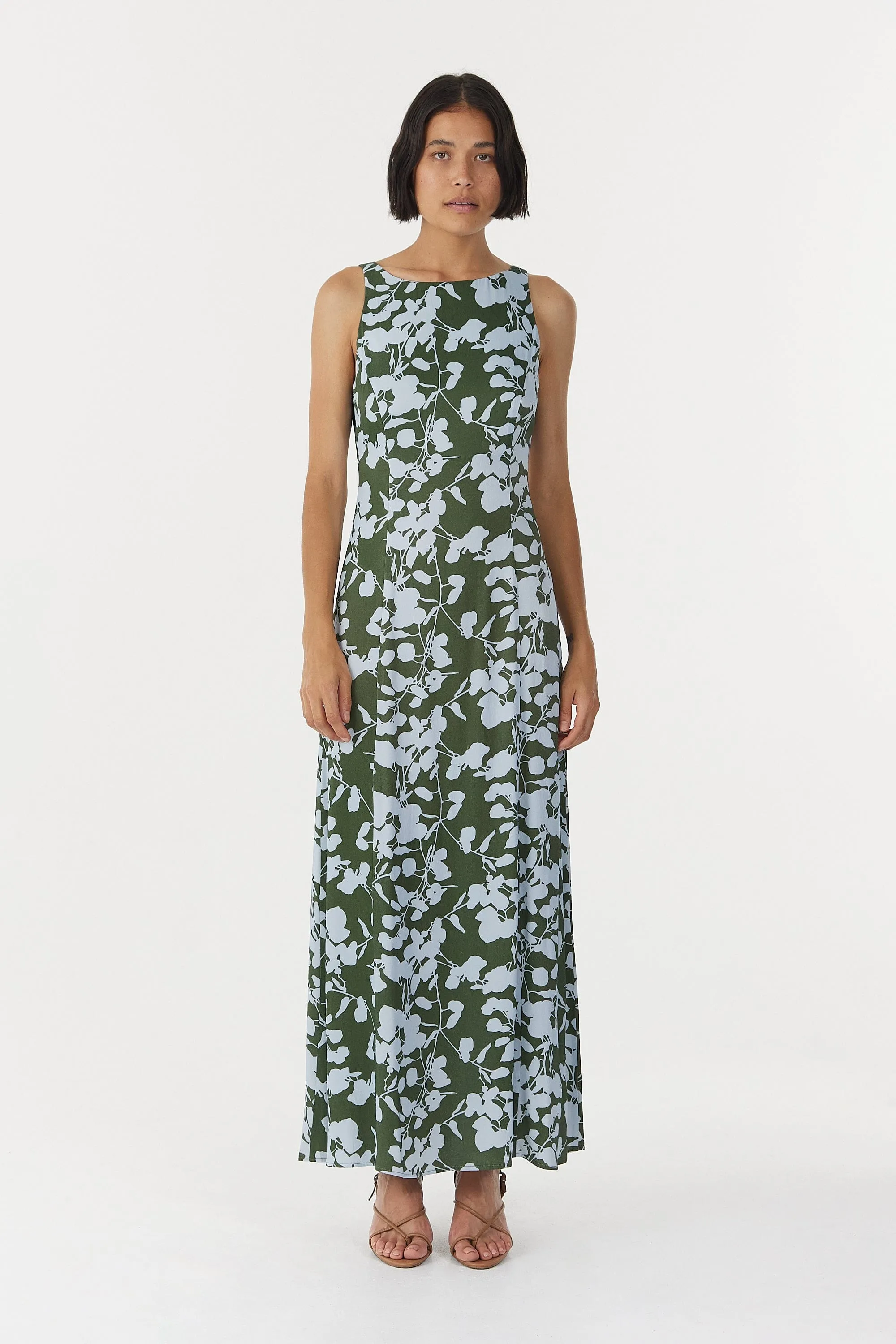 MODERN MUSE OPEN BACK MAXI DRESS | OLIVE SHADOW sold by Third Form product image thumbnail 2