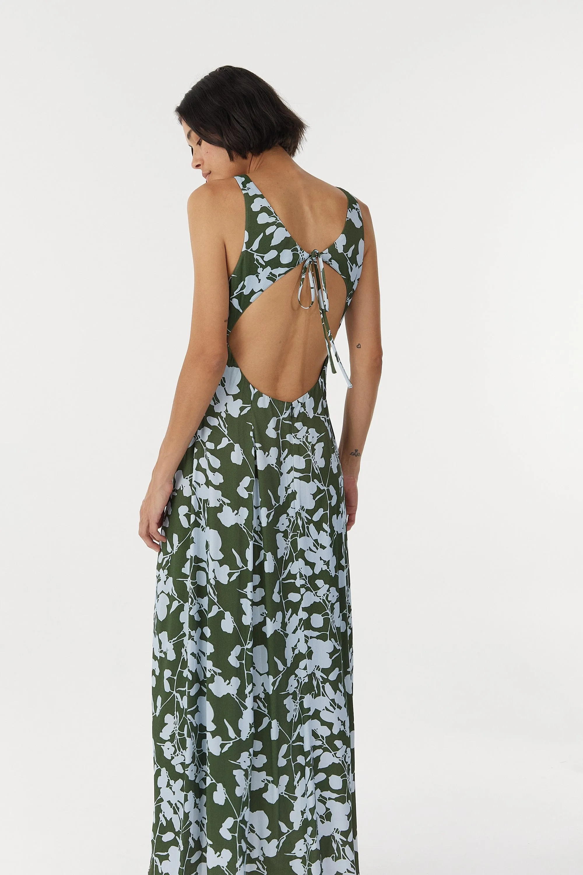 MODERN MUSE OPEN BACK MAXI DRESS | OLIVE SHADOW sold by Third Form product image thumbnail 5