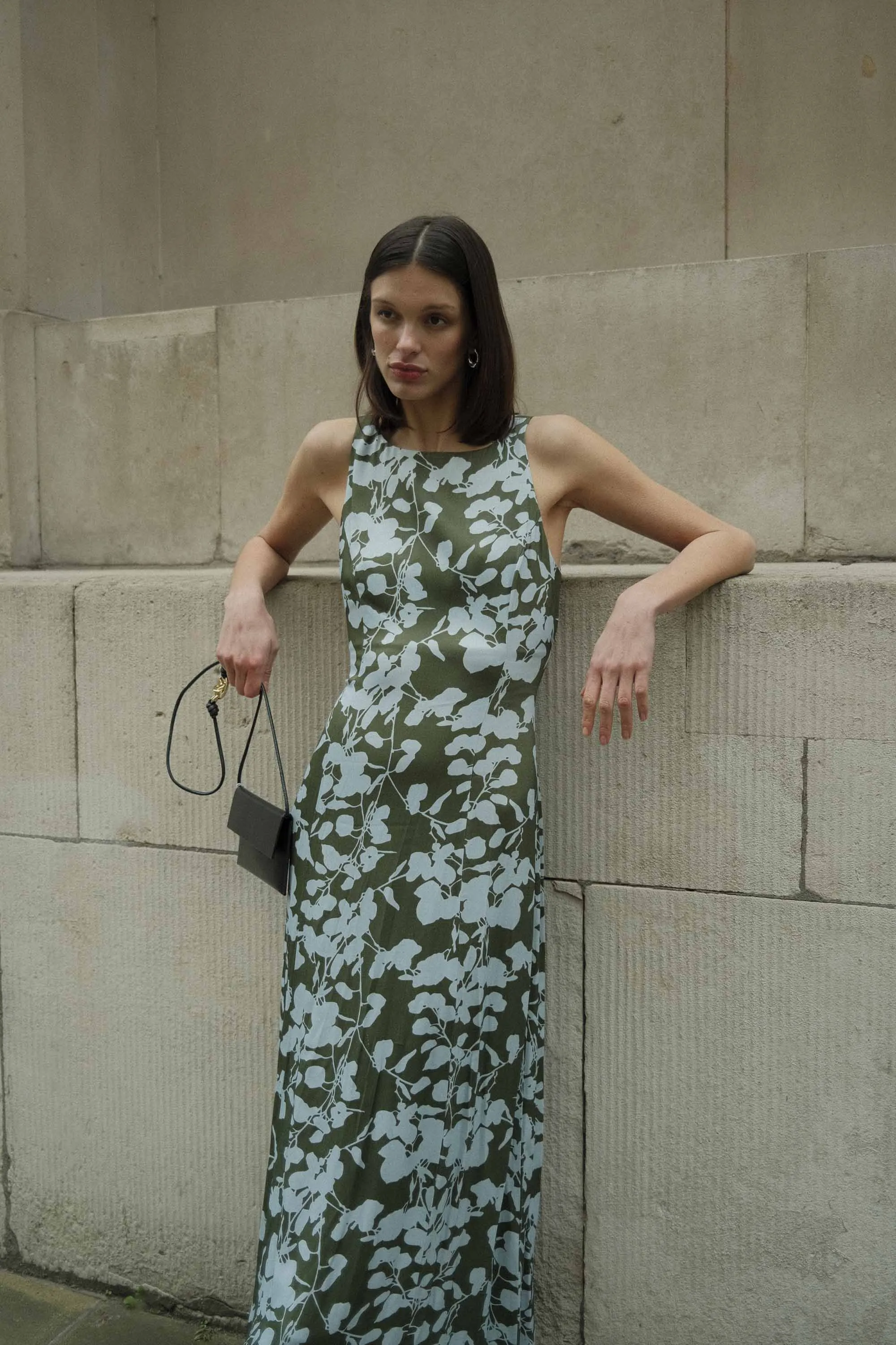 MODERN MUSE OPEN BACK MAXI DRESS | OLIVE SHADOW sold by Third Form