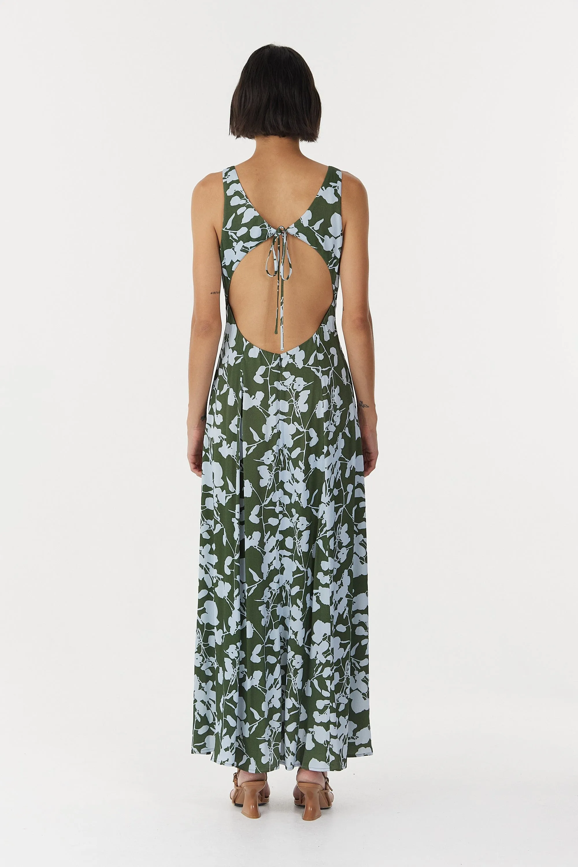 MODERN MUSE OPEN BACK MAXI DRESS | OLIVE SHADOW sold by Third Form product image thumbnail 4