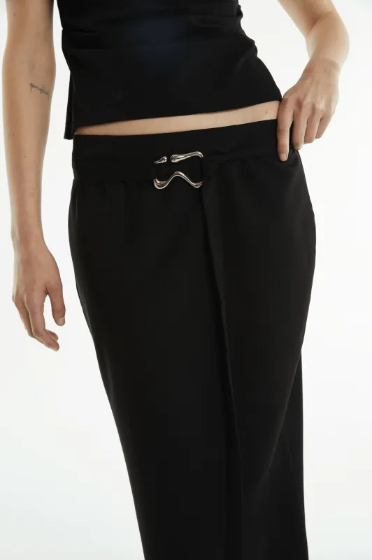 PARADIGM FLUTED MAXI SKIRT | BLACK made by Third Form