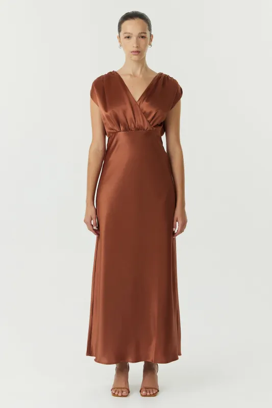 SATIN CROSS OVER GATHER DRESS | SPICE made by Third Form
