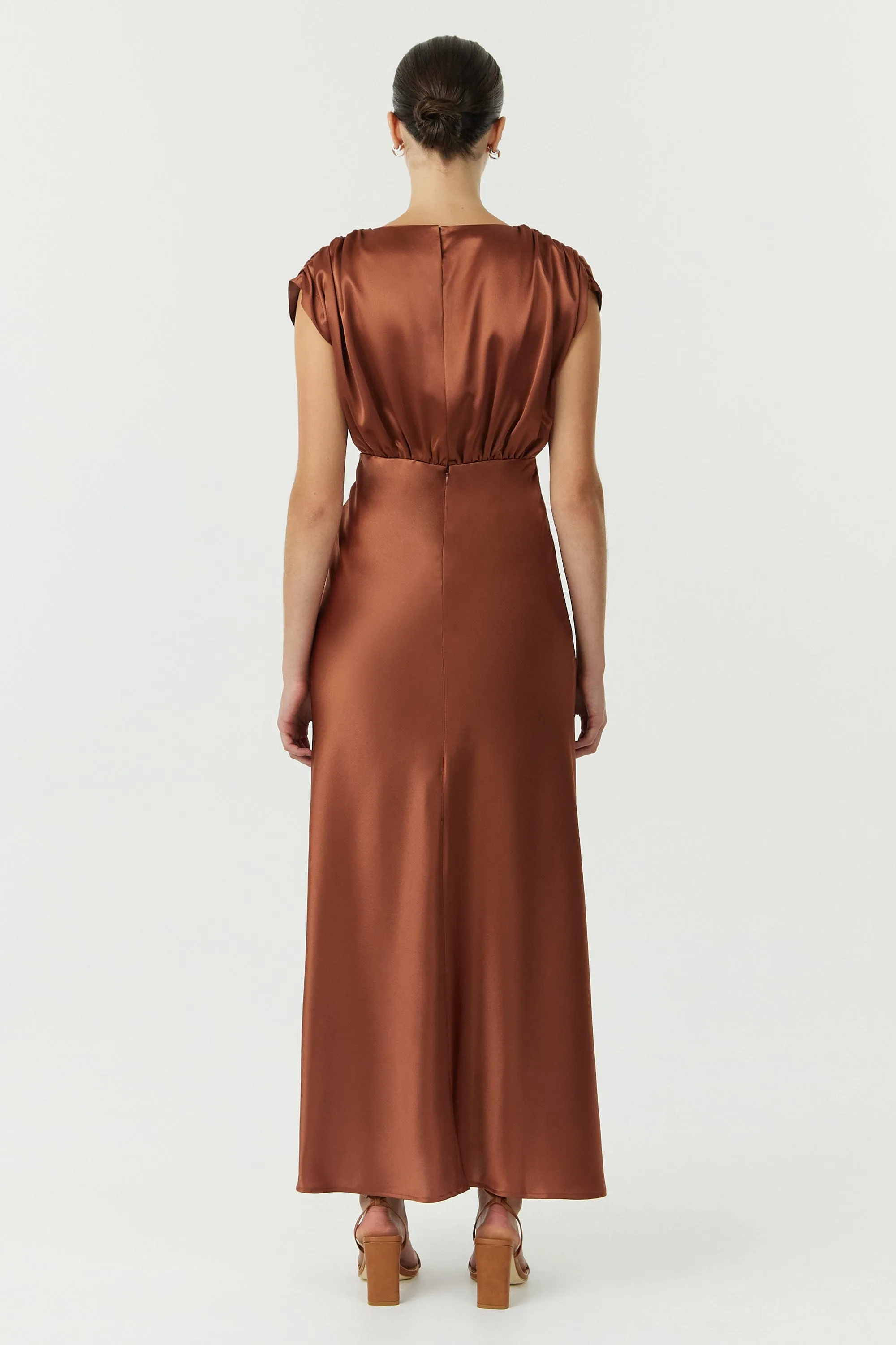 SATIN CROSS OVER GATHER DRESS | SPICE sold by Third Form product image thumbnail 5