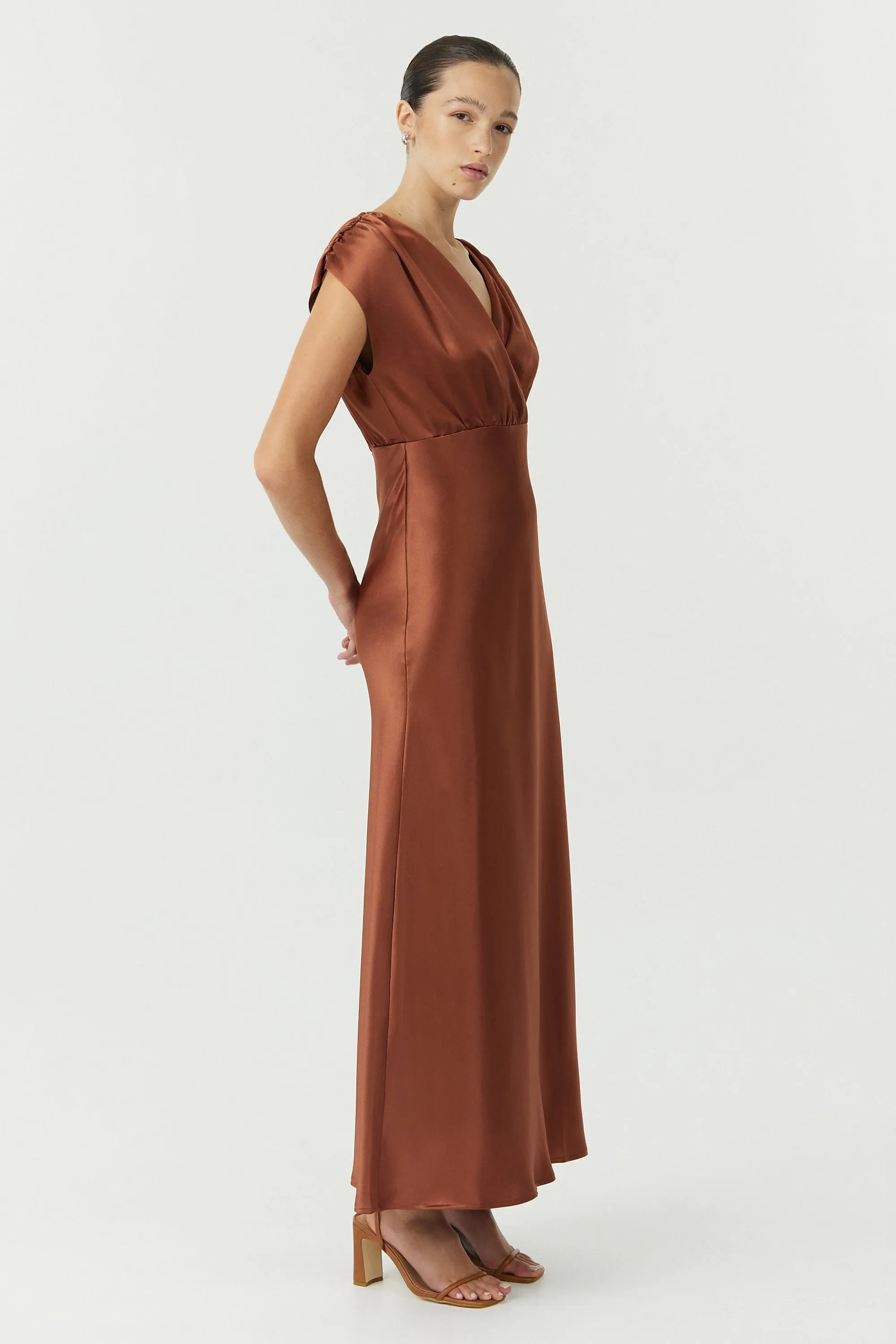 SATIN CROSS OVER GATHER DRESS | SPICE sold by Third Form product image thumbnail 3