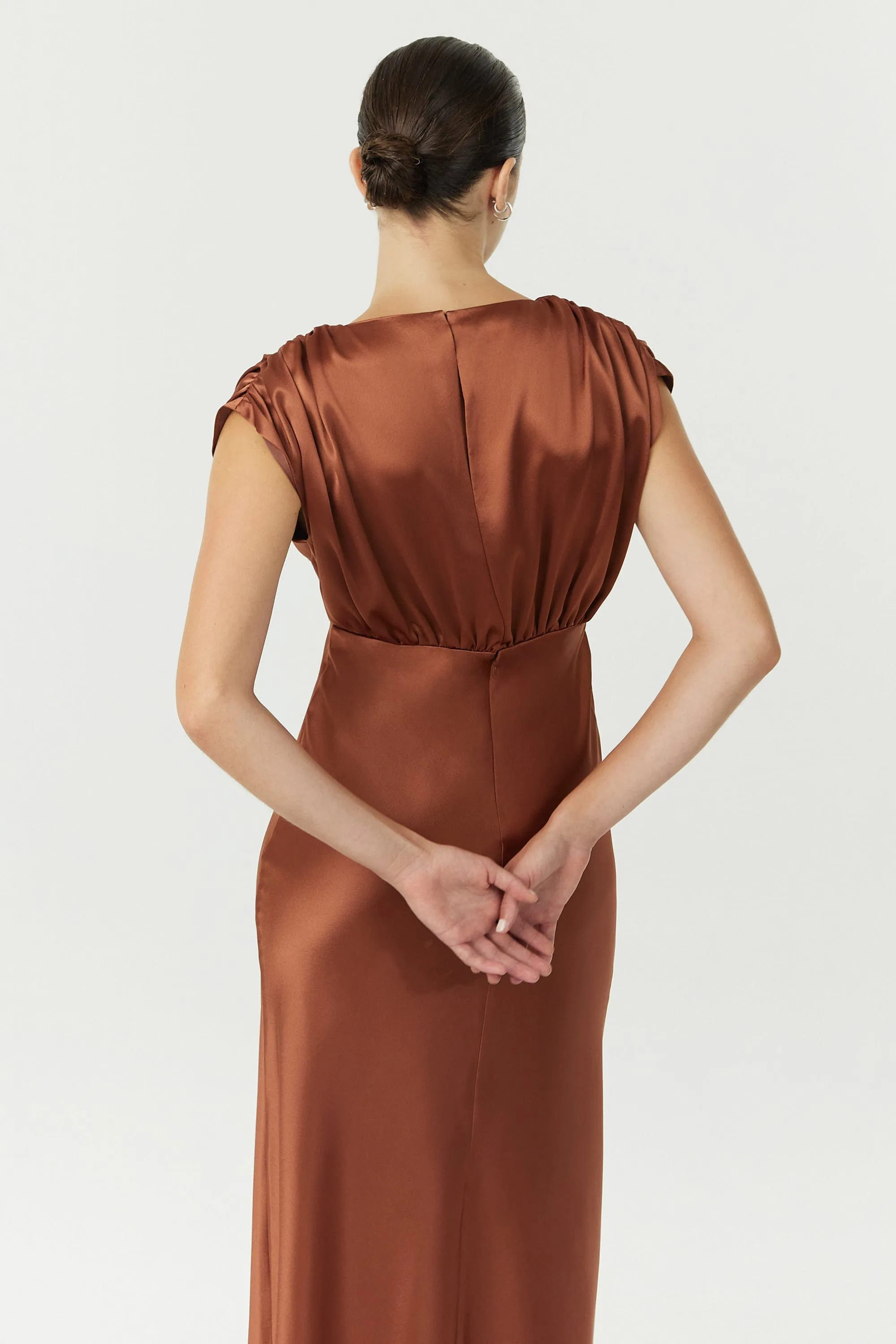 SATIN CROSS OVER GATHER DRESS | SPICE sold by Third Form product image thumbnail 2