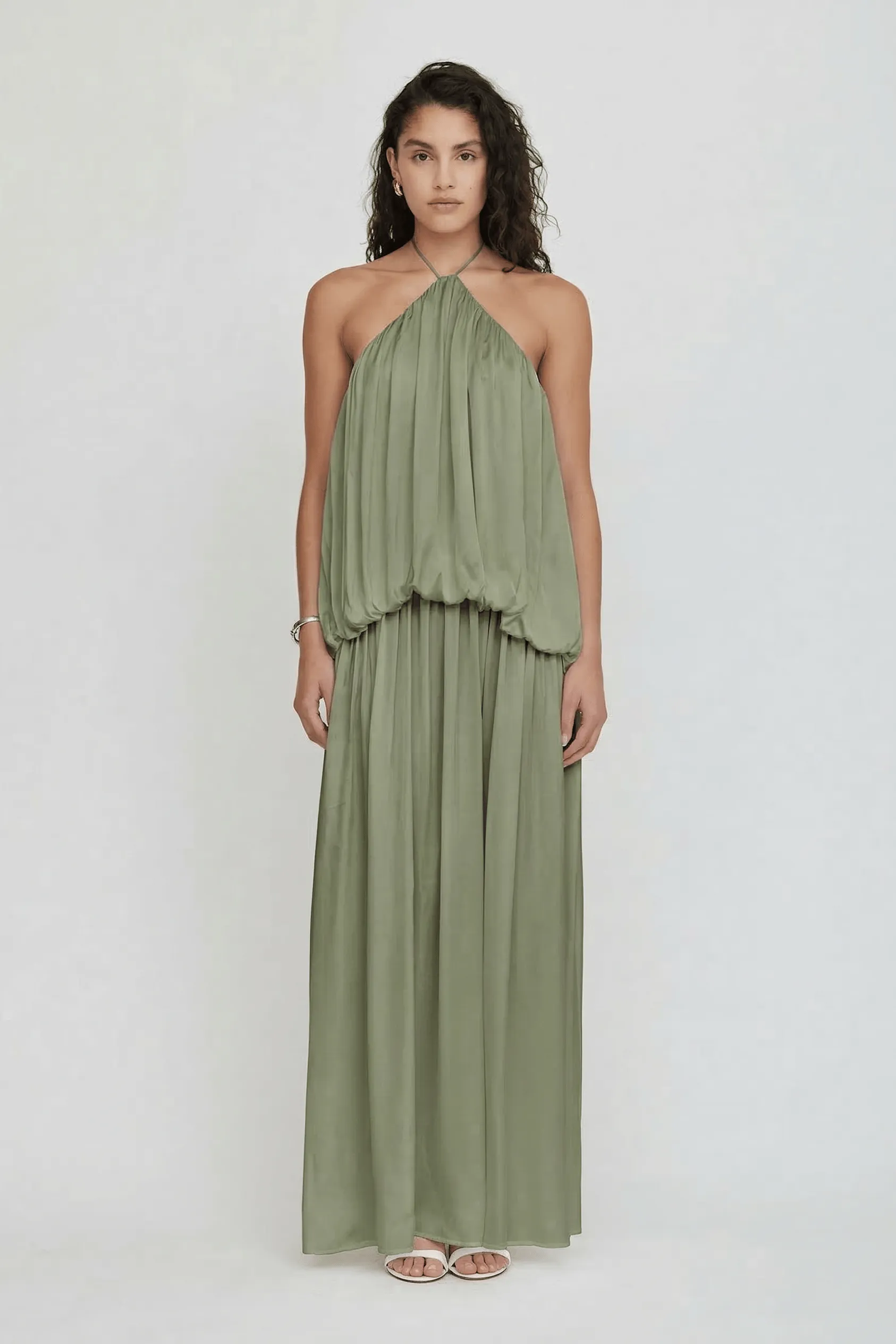 DREAMT HALTER MAXI DRESS | DUSTY SAGE sold by Third Form