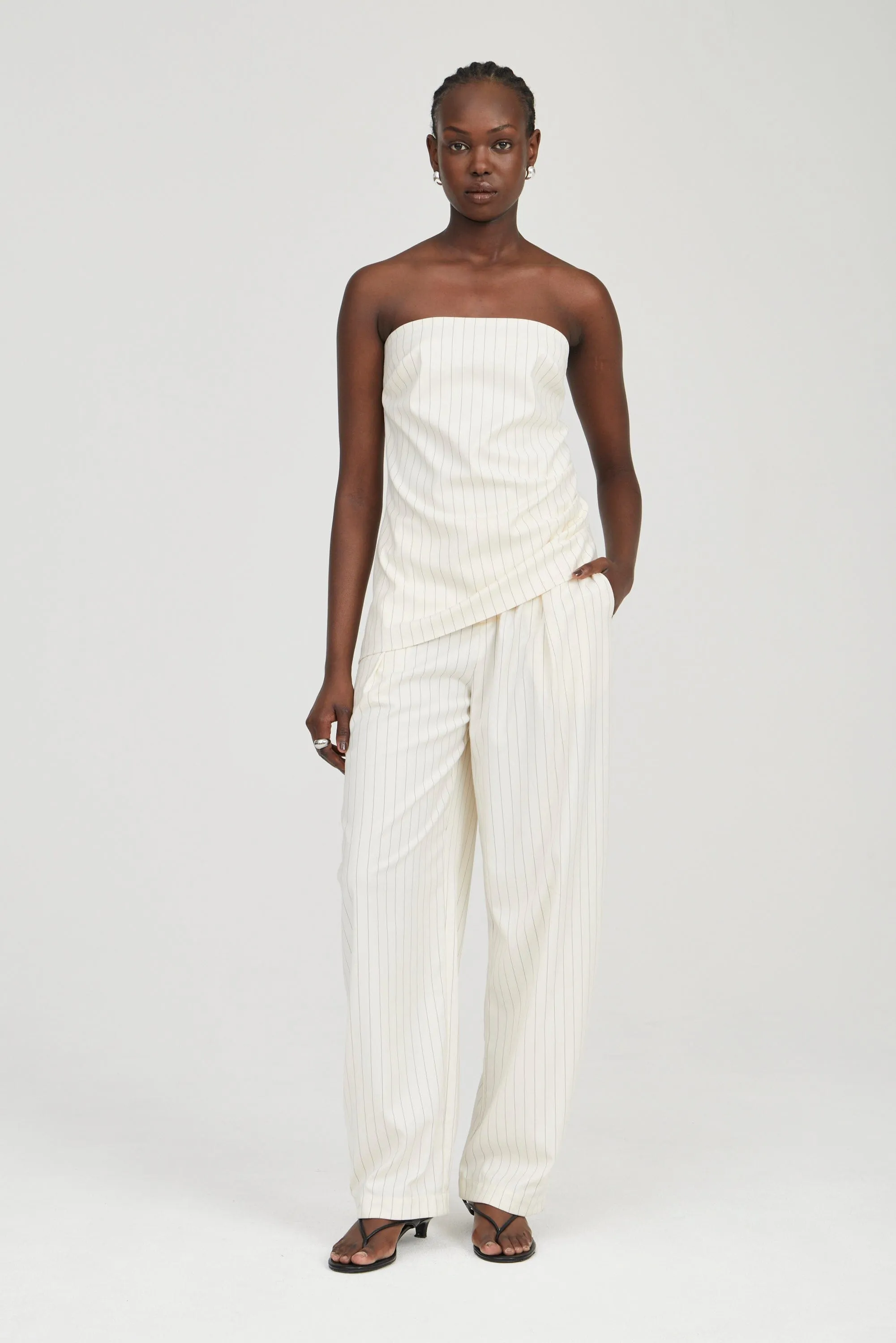 OBSCURA PINSTRIPE PANT | CREMA STRIPE sold by Third Form