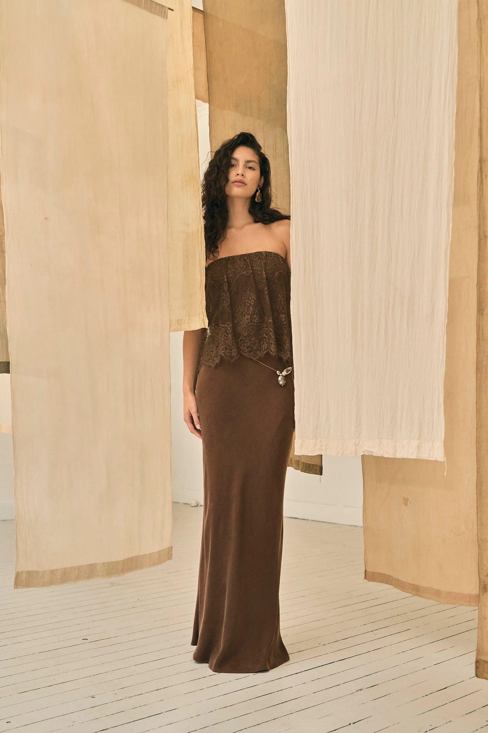 VISIONS LACE STRAPLESS MAXI DRESS | CHOCOLATE sold by Third Form product image thumbnail 2
