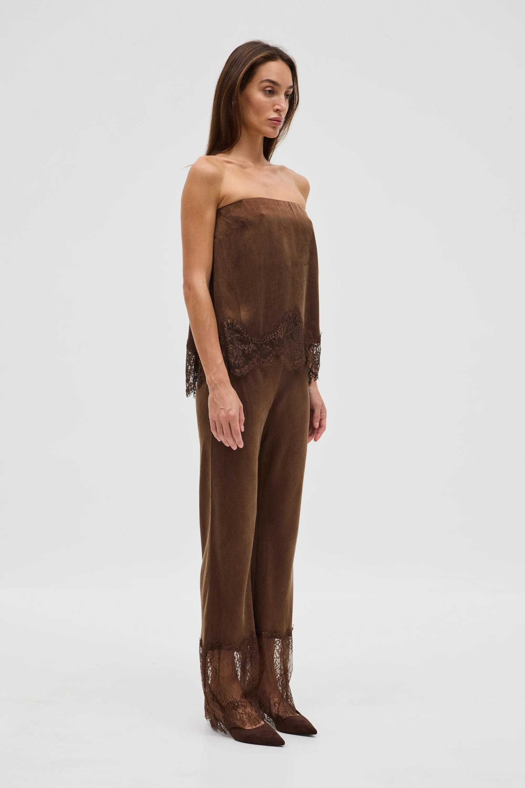 VISIONS LACE PANT | CHOCOLATE sold by Third Form product image thumbnail 3
