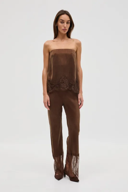 VISIONS LACE PANT | CHOCOLATE made by Third Form
