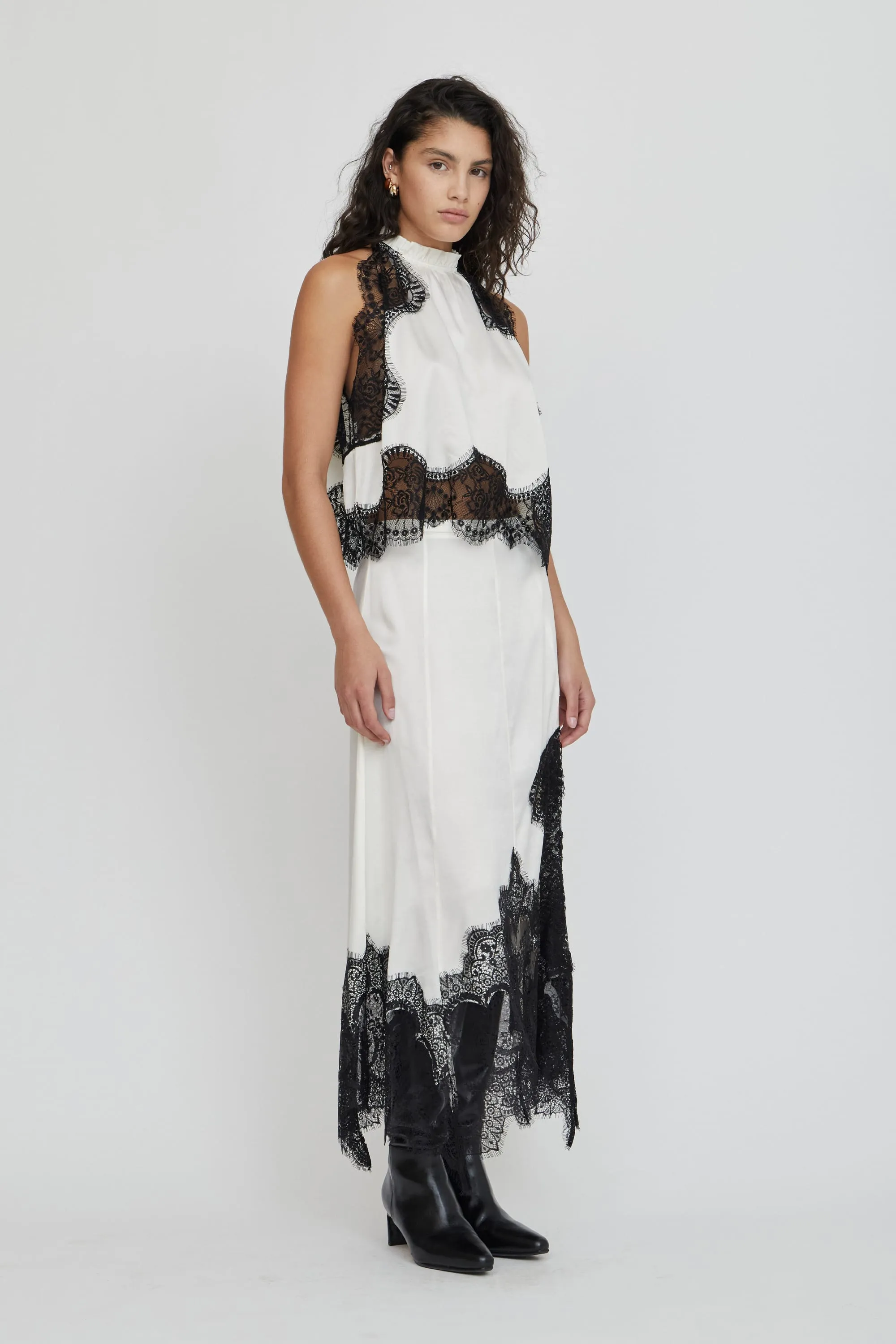 VISIONS LACE TOP | IVORY & BLACK sold by Third Form product image thumbnail 5