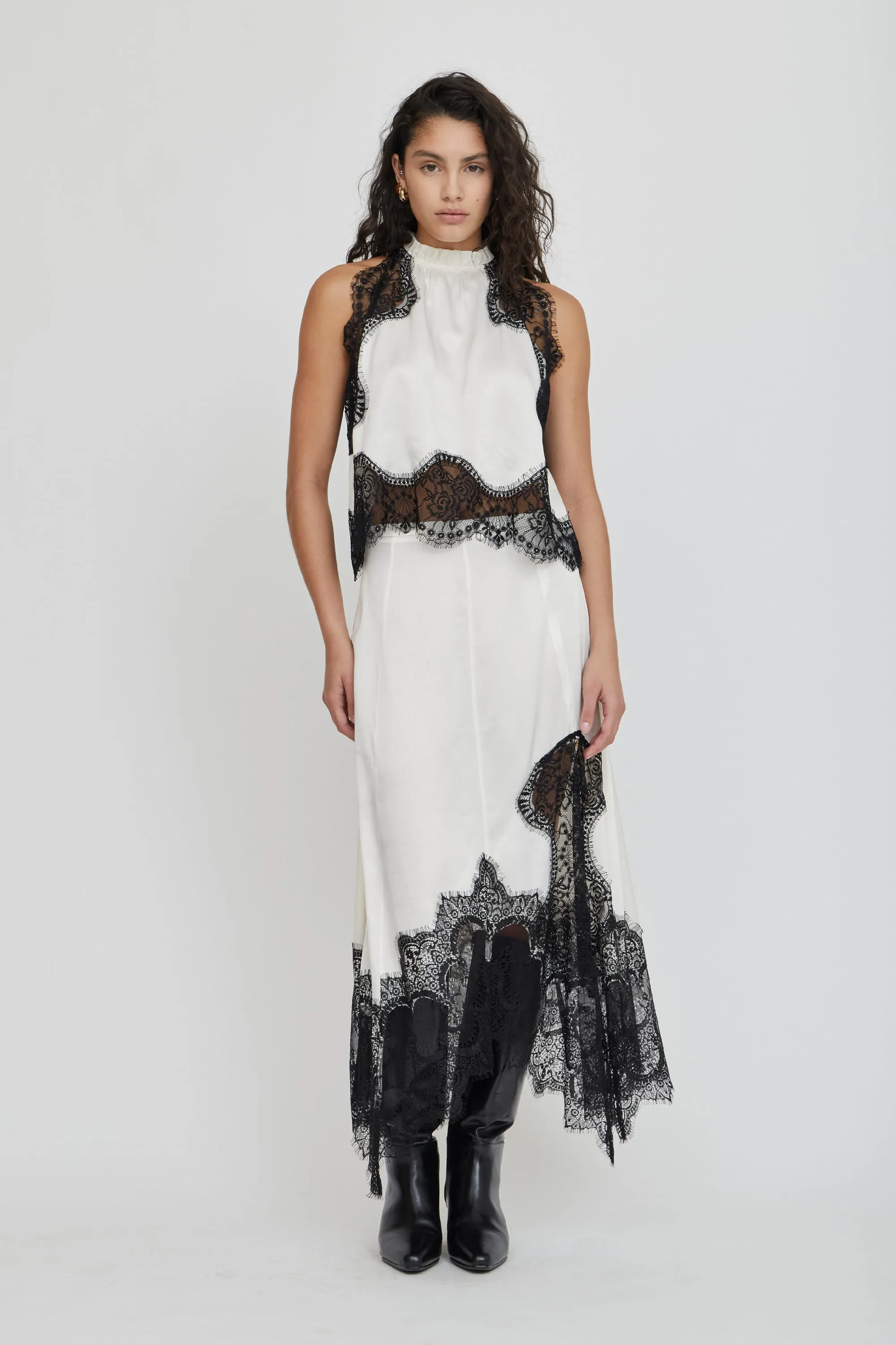 VISIONS LACE TOP | IVORY & BLACK sold by Third Form product image thumbnail 3