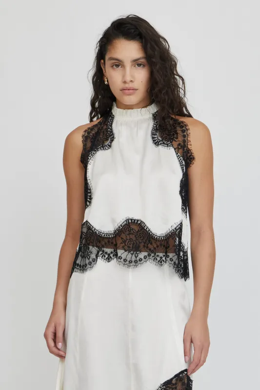 VISIONS LACE TOP | IVORY & BLACK made by Third Form