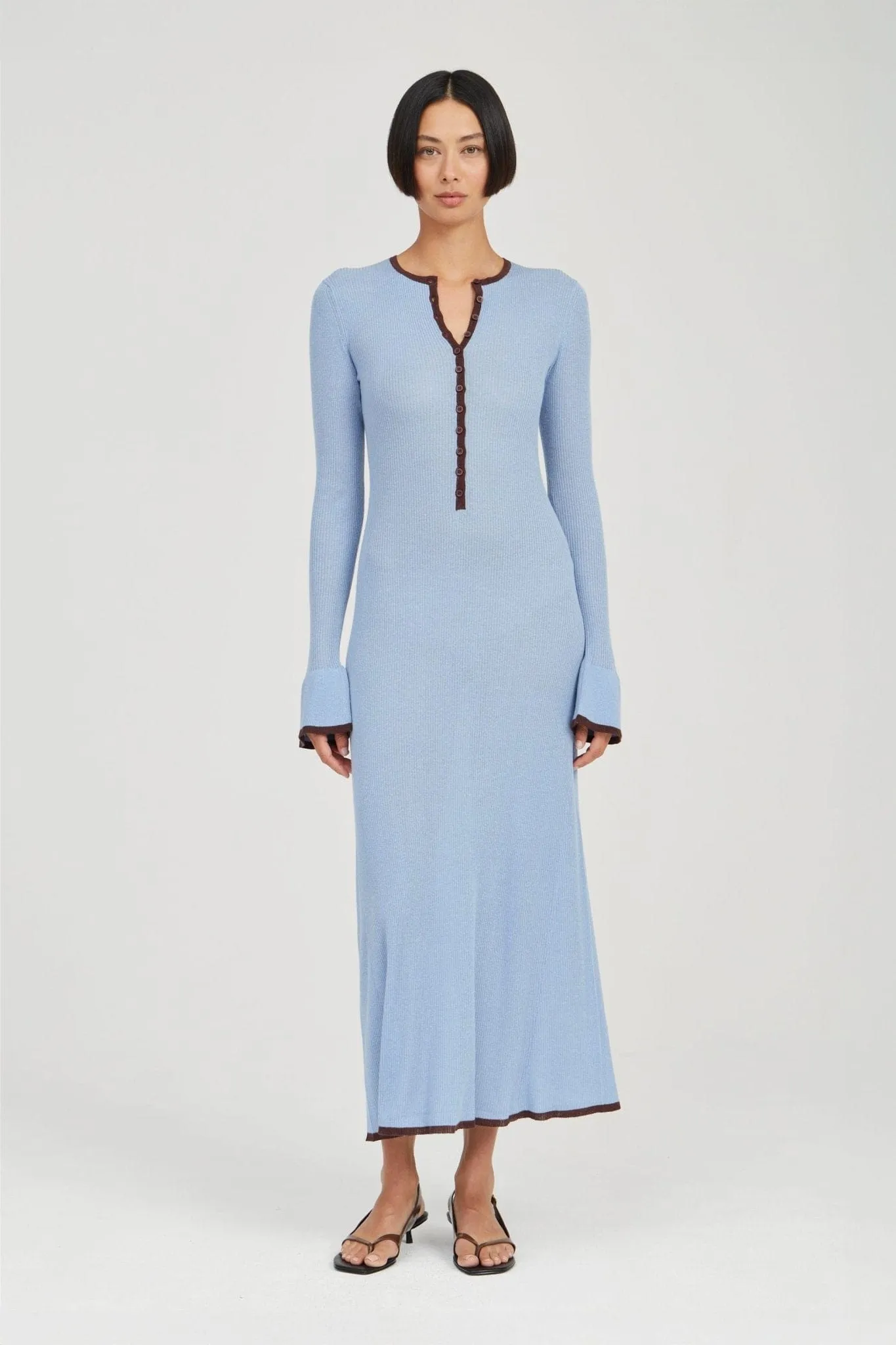 BOUND KNIT LS DRESS | HAZE & COCOA sold by Third Form