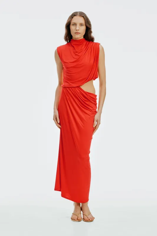 Drift Drape Jersey Dress | Vermilion made by Third Form