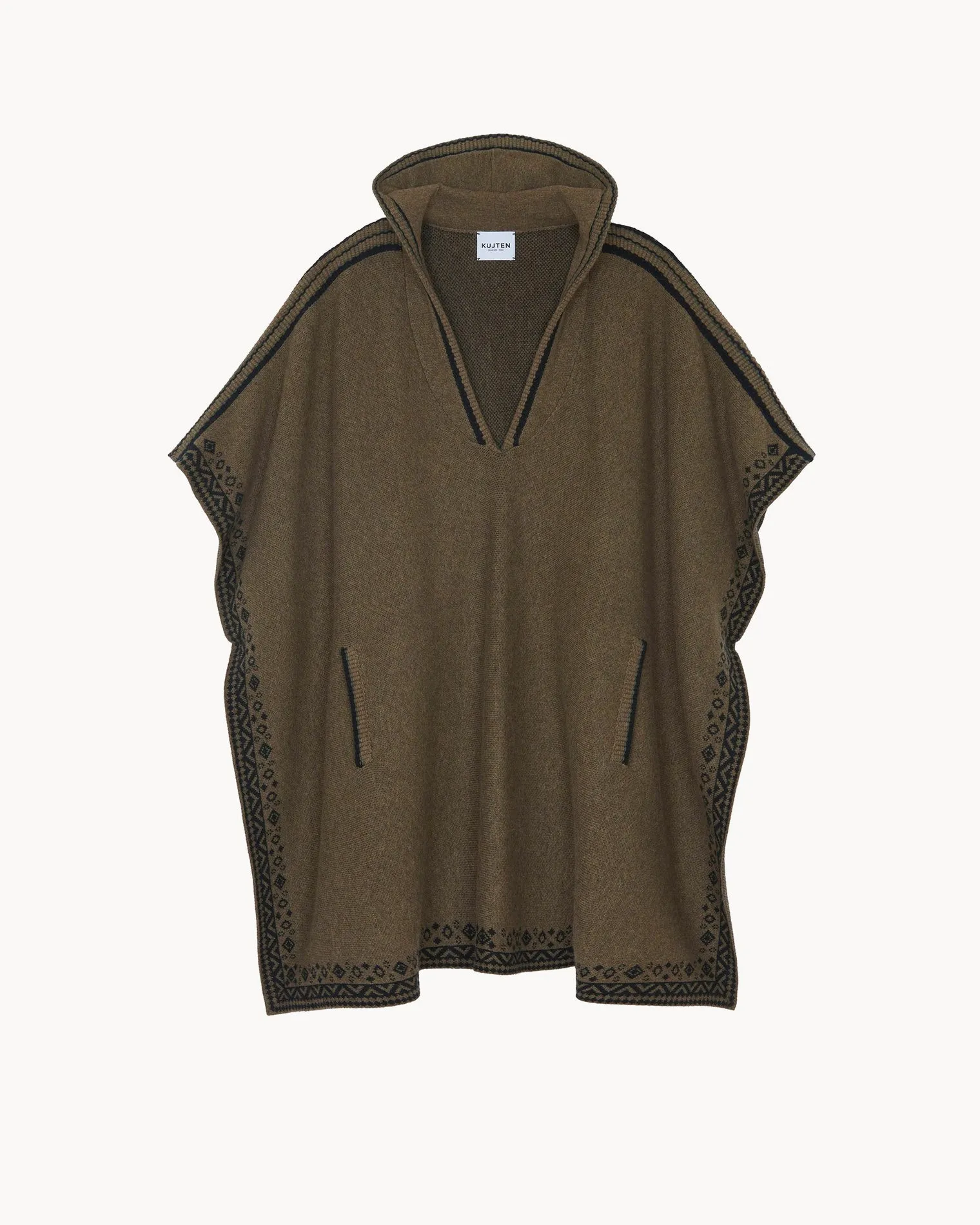 Poncho Ines kaki moss sold by Kutjen