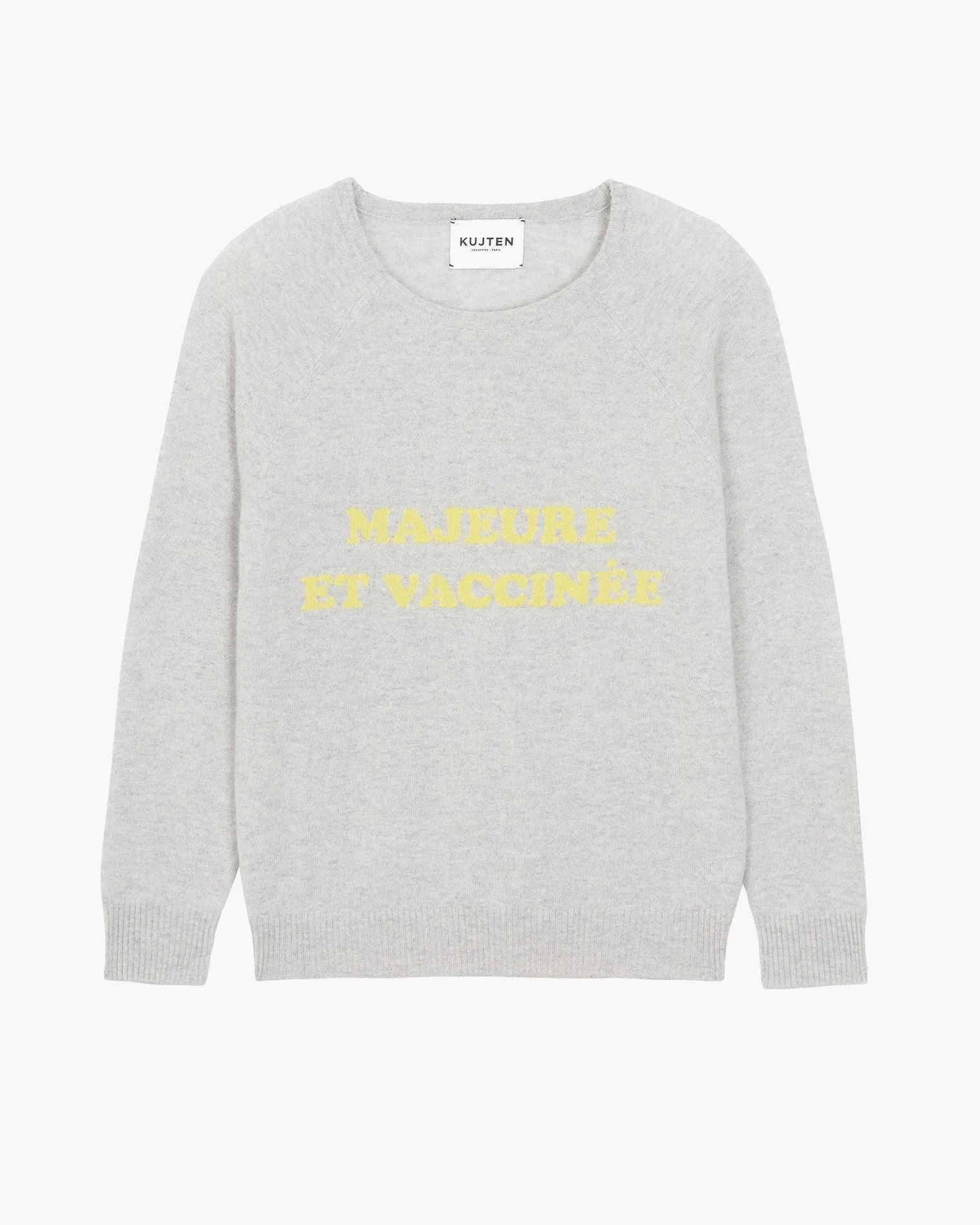 Pull Majeure Et Vaccinee gris bouleau sold by Kutjen