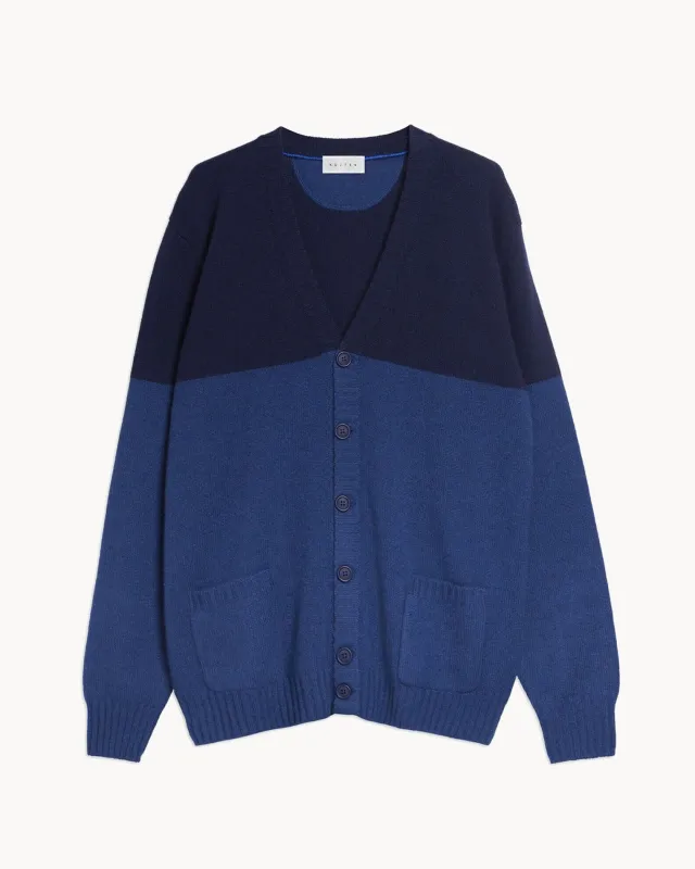 Cardigan Bazile bleu chiné made by Kutjen