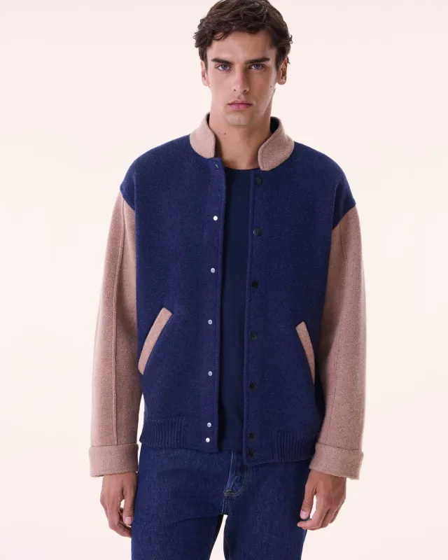 Bomber Xavier bleu indigo chiné made by Kutjen