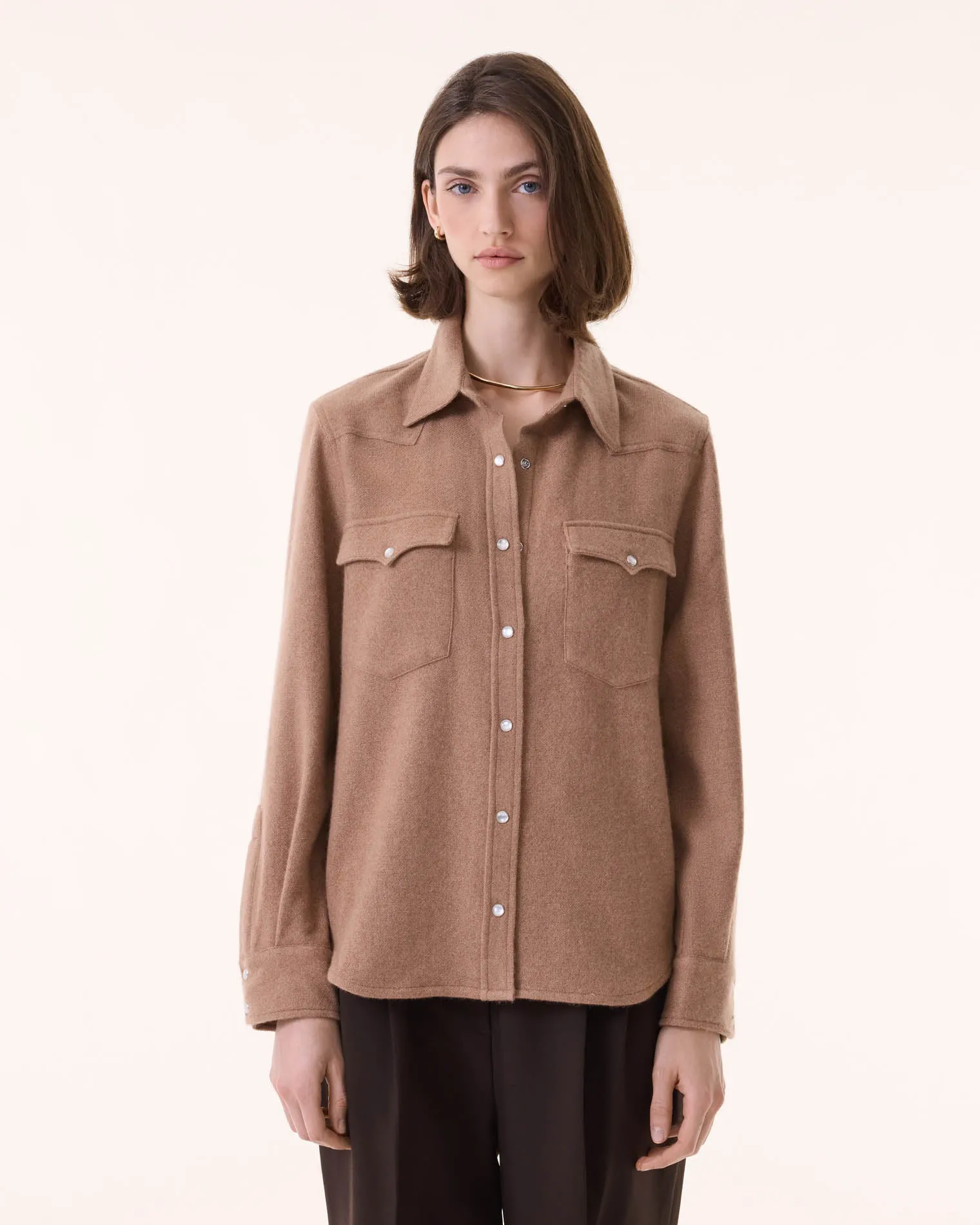 Chemise Lumber Plain marron camelo sold by Kutjen product image thumbnail 2