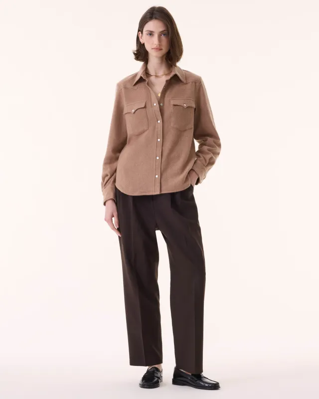 Chemise Lumber Plain marron camelo made by Kutjen