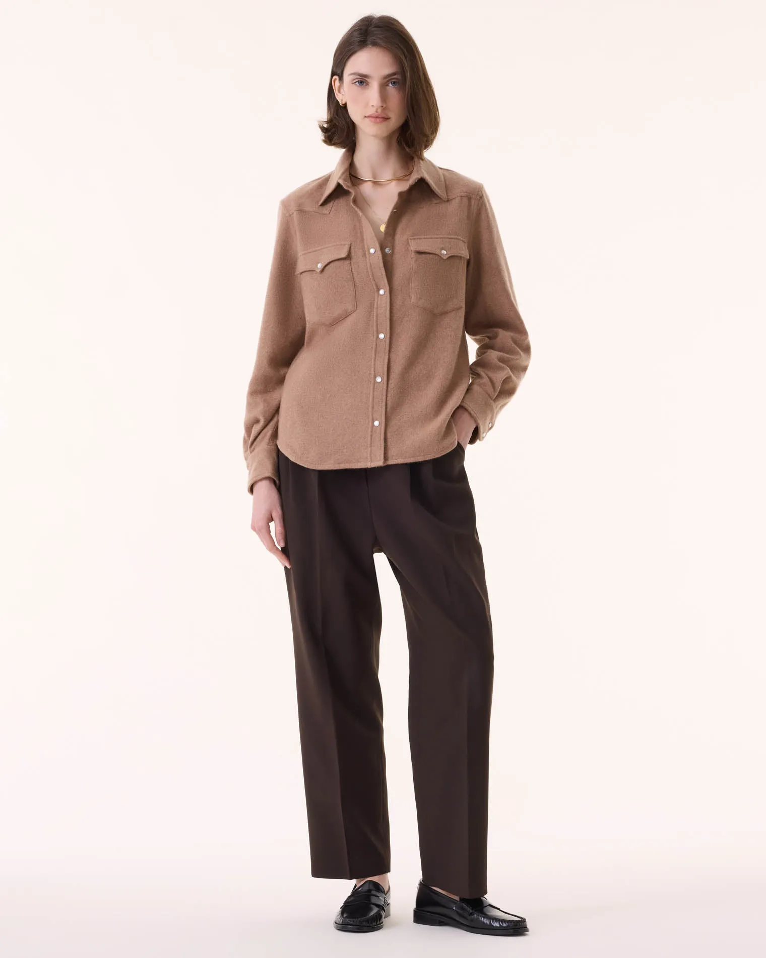 Chemise Lumber Plain marron camelo sold by Kutjen