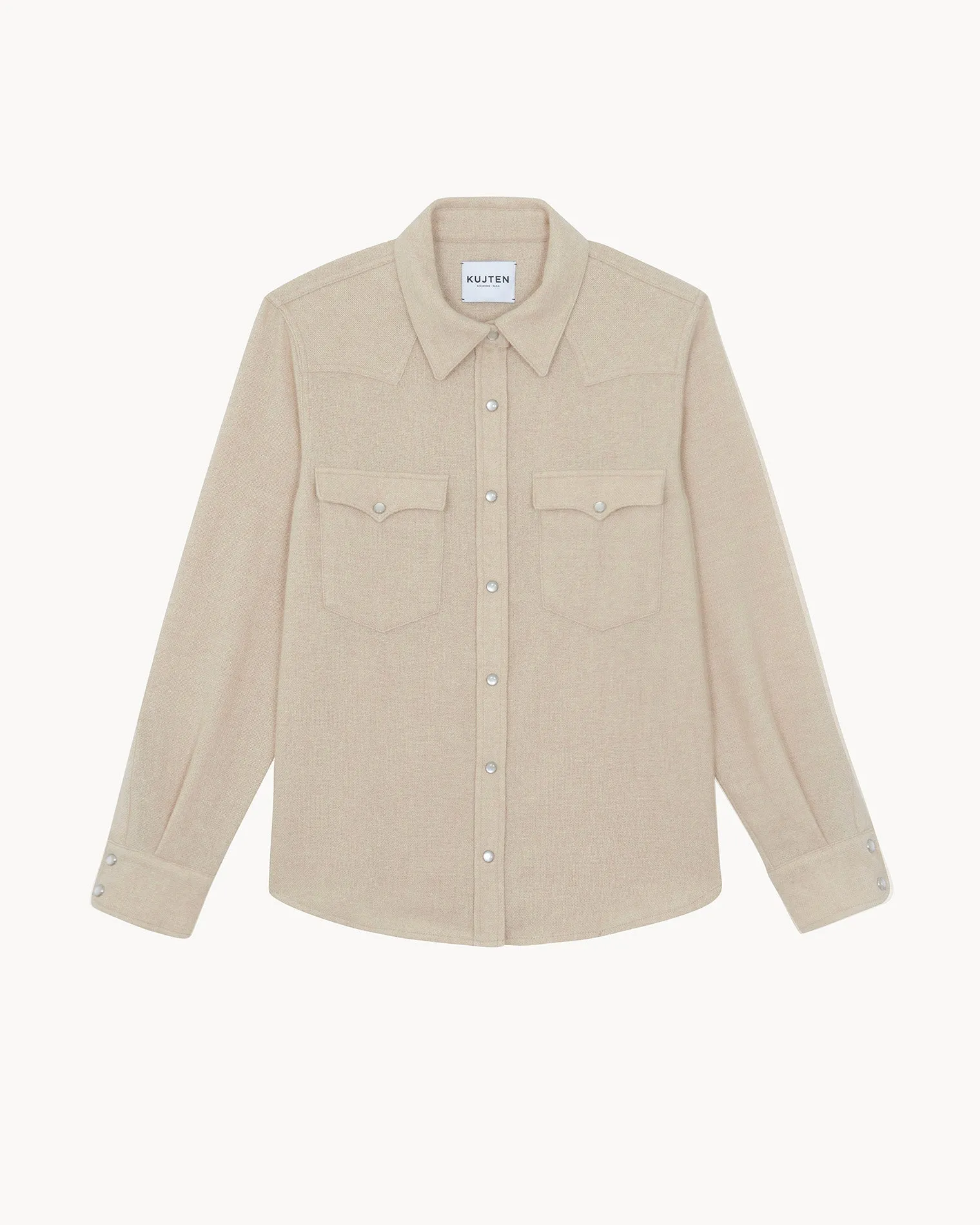 Chemise Lumber Plain beige organic sold by Kutjen