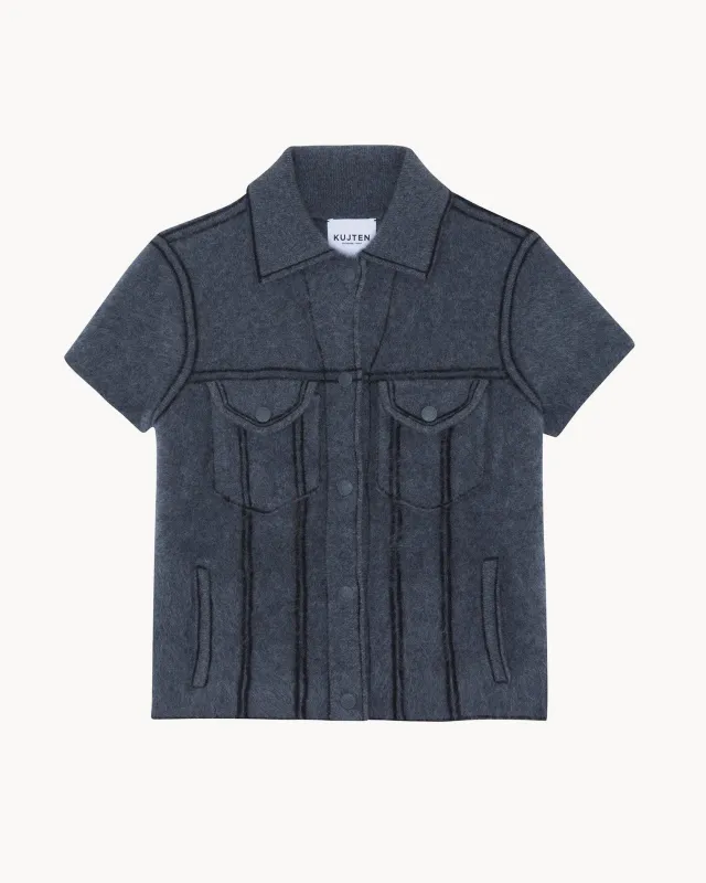 Veste Jessinda Fluffy gris anthracite sold by Kutjen