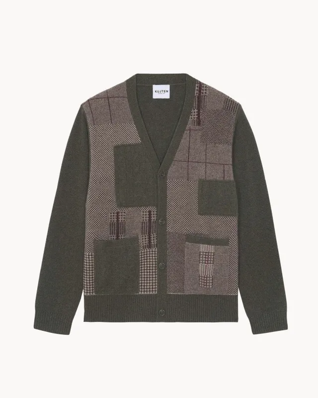 Cardigan Amaury kaki foncé sold by Kutjen