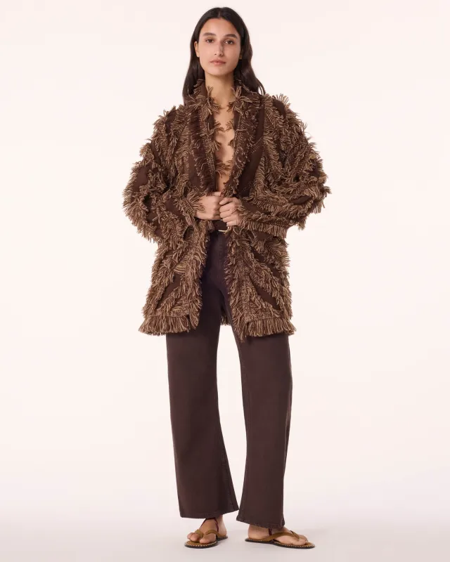 Veste Miko Fringes marron sold by Kutjen