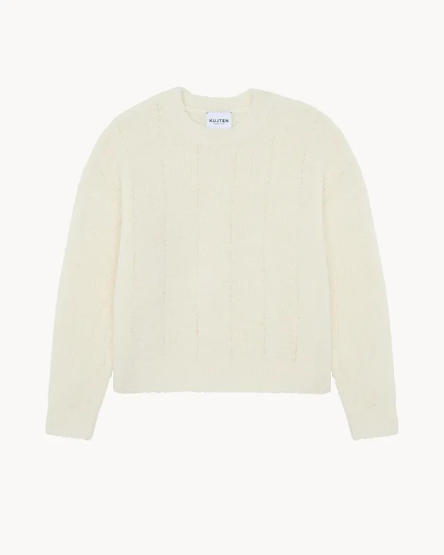 Pull Vigy blanc vintage made by Kutjen