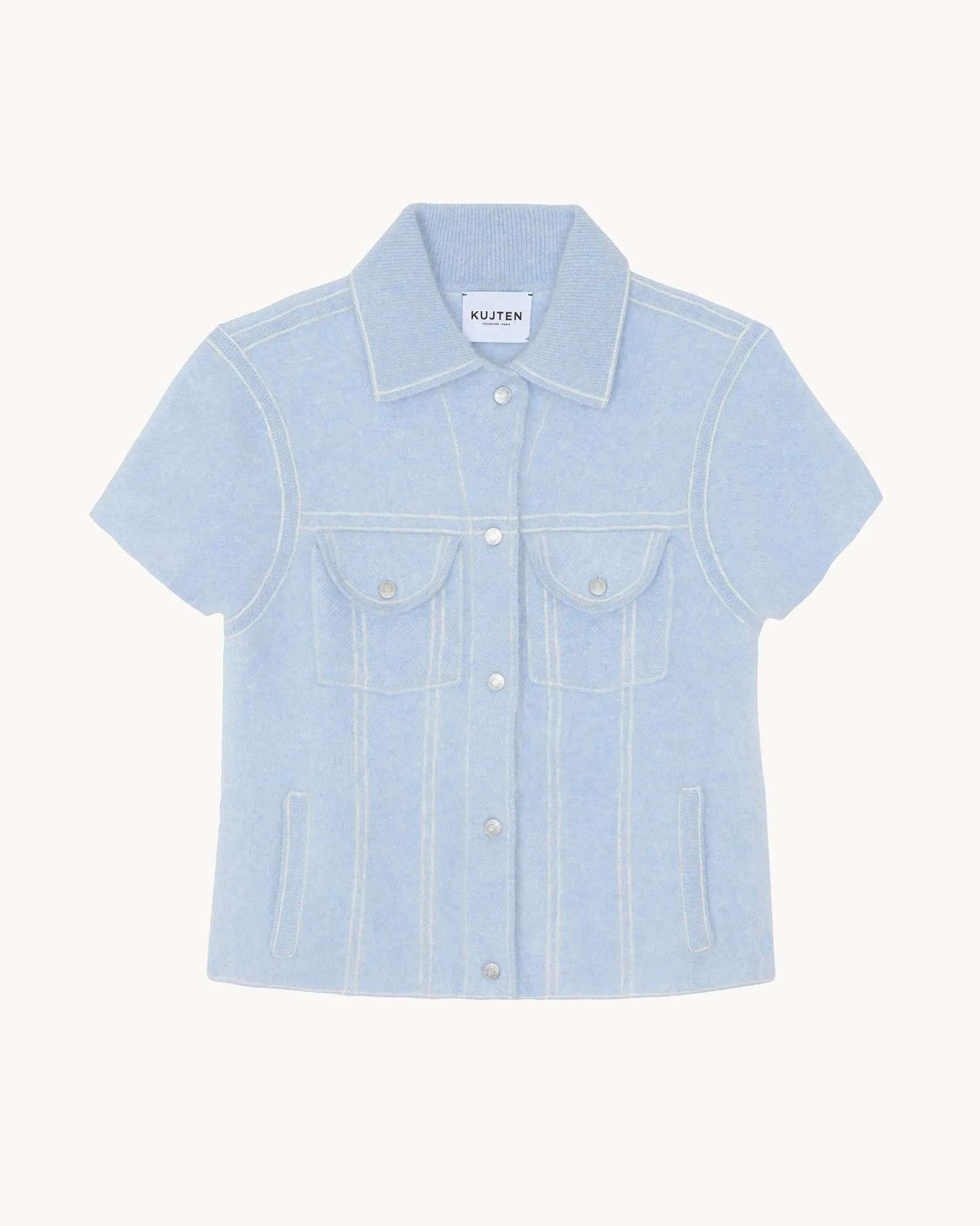 Veste Jessinda Fluffy bleu ciel chiné sold by Kutjen