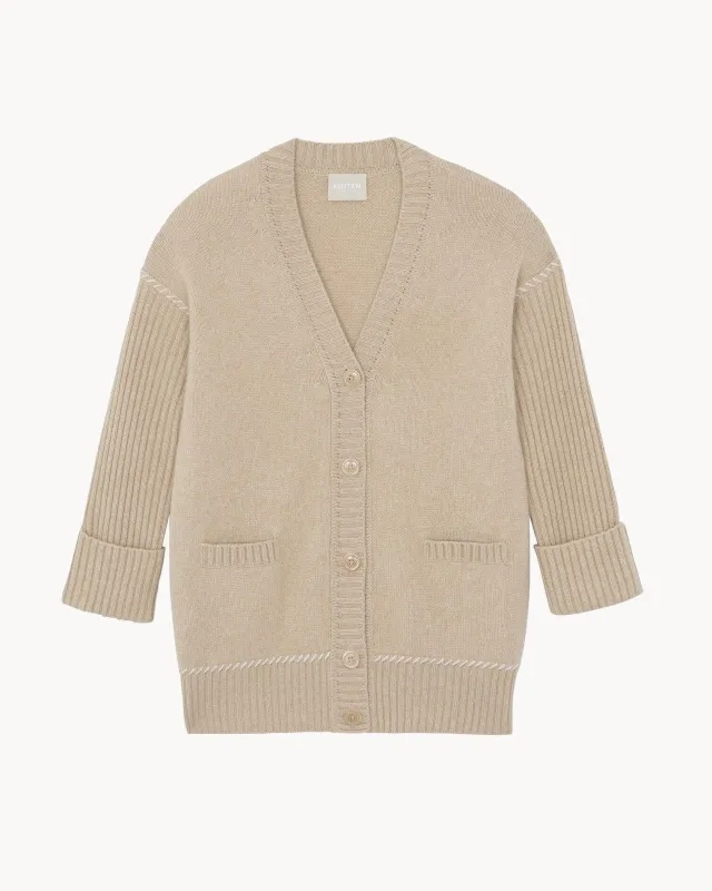 Cardigan Tam beige organic made by Kutjen