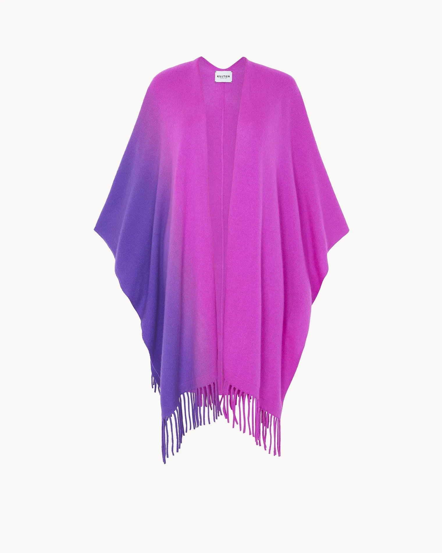 Cape Aviva Fringes Dip Dye violet fluo sold by Kutjen