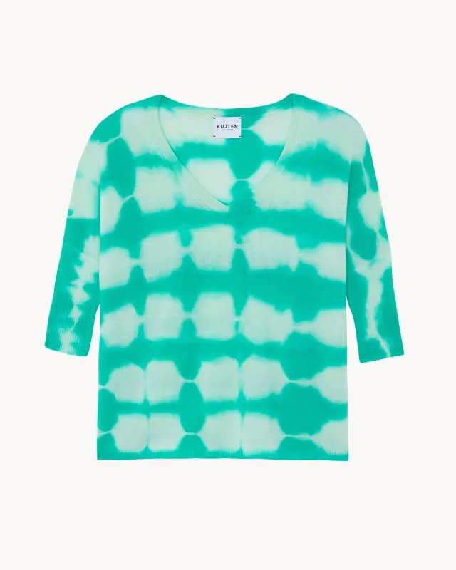 Pull Minie Stripe Dye vert jade sold by Kutjen