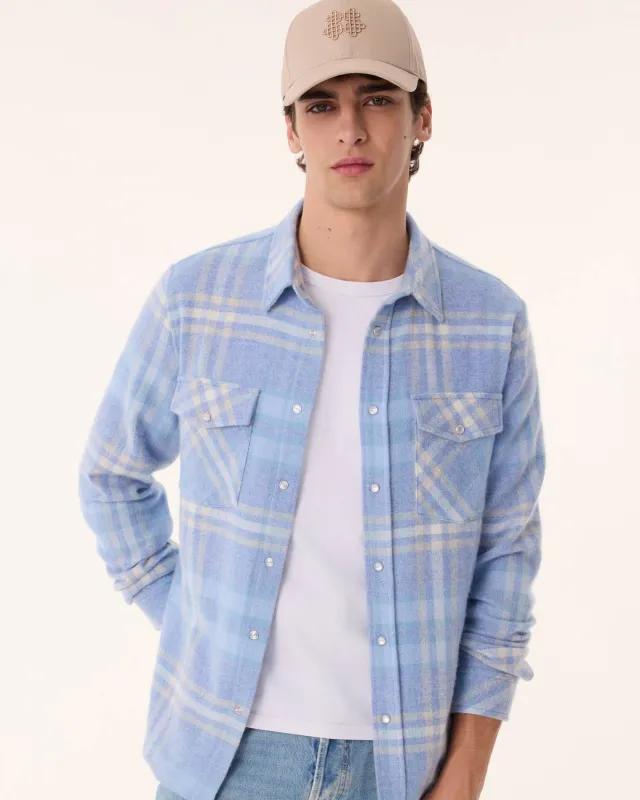 Chemise Timber Square bleu acier sold by Kutjen