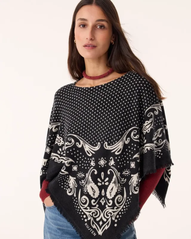 Poncho Ponchana Dot noir made by Kutjen