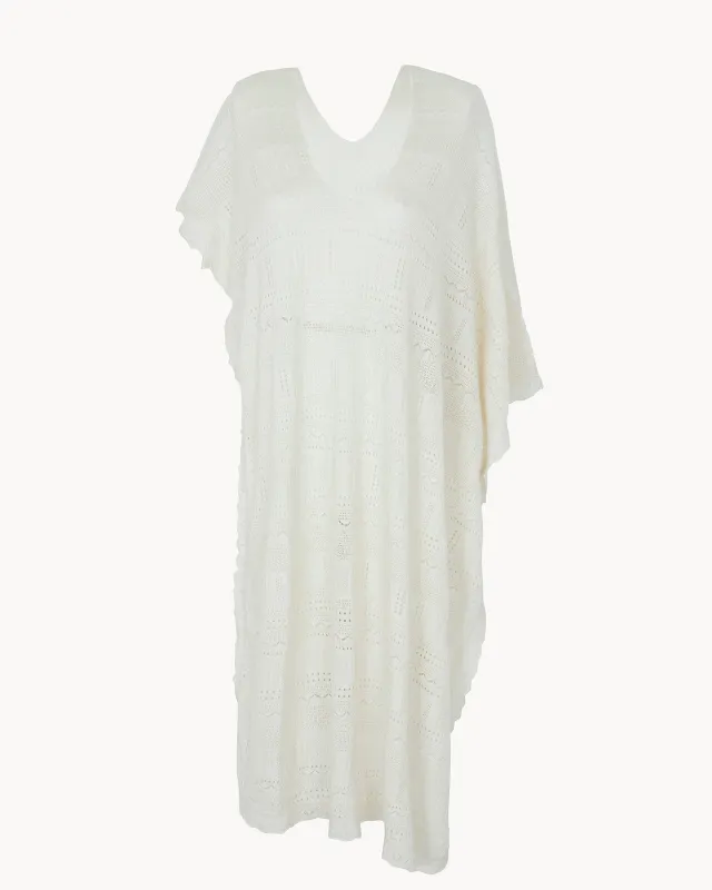 Poncho Melania Pointelle blanc made by Kutjen