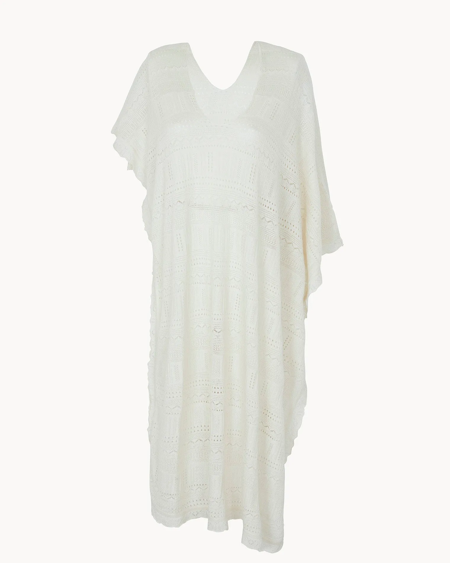 Poncho Melania Pointelle blanc sold by Kutjen