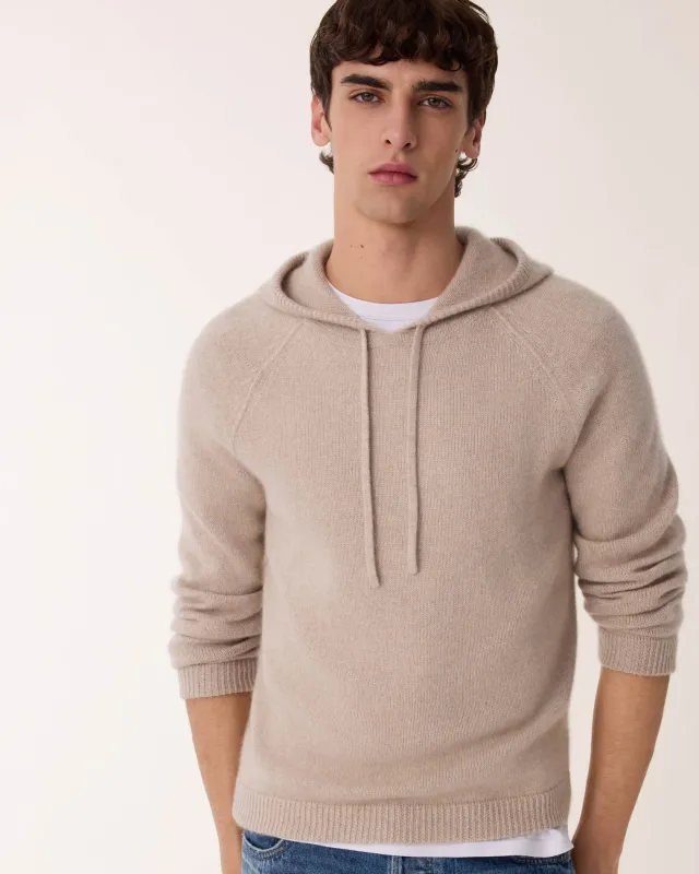 Pull Hoodie Arturo Lin beige chiné made by Kutjen