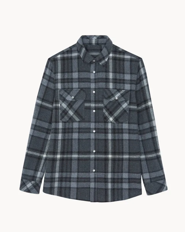 Chemise Timber Square gris flanelle made by Kutjen